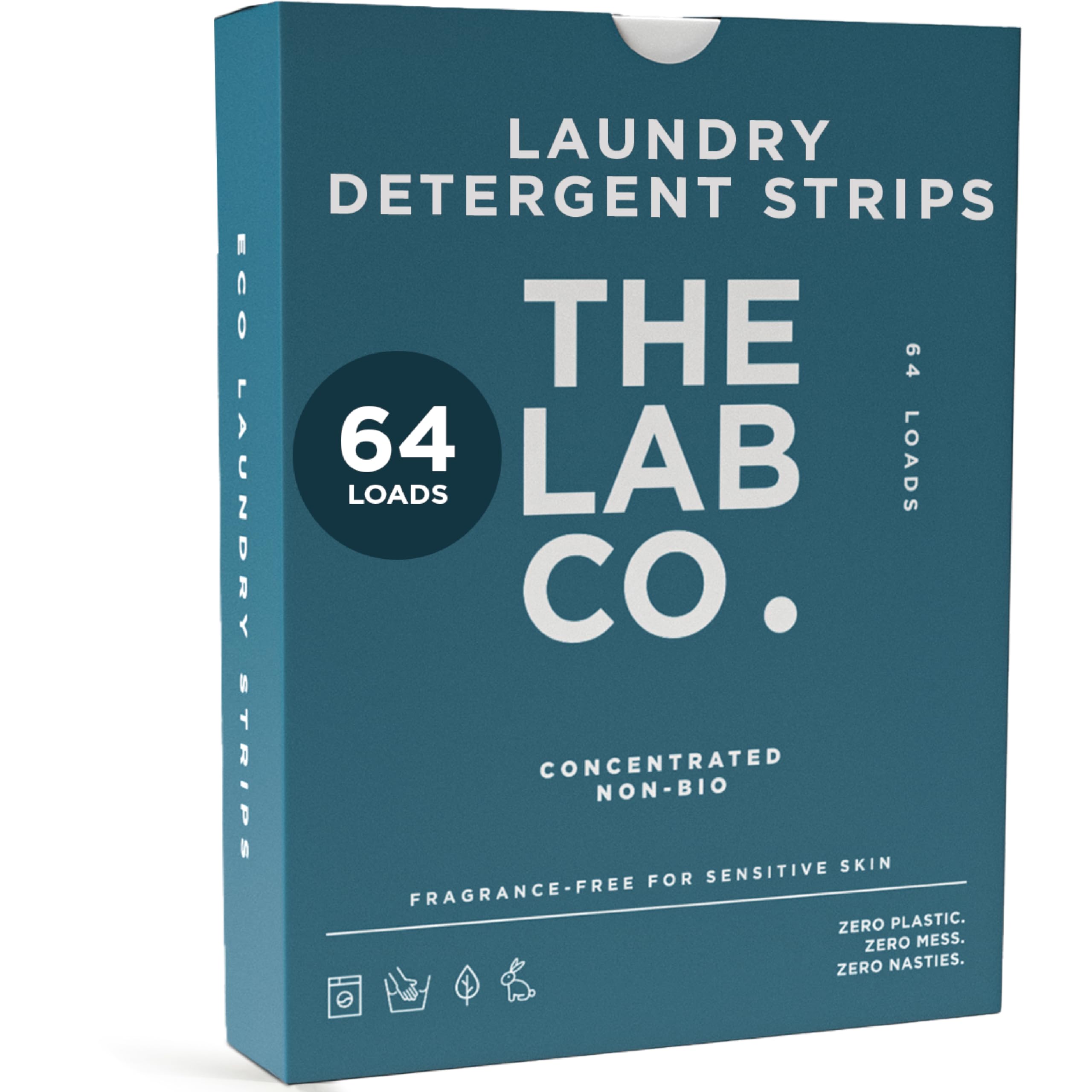 The Lab Co. Laundry Detergent Strips | Eco Ultra-Concentrate | Fragrance Free | 64 Count 1