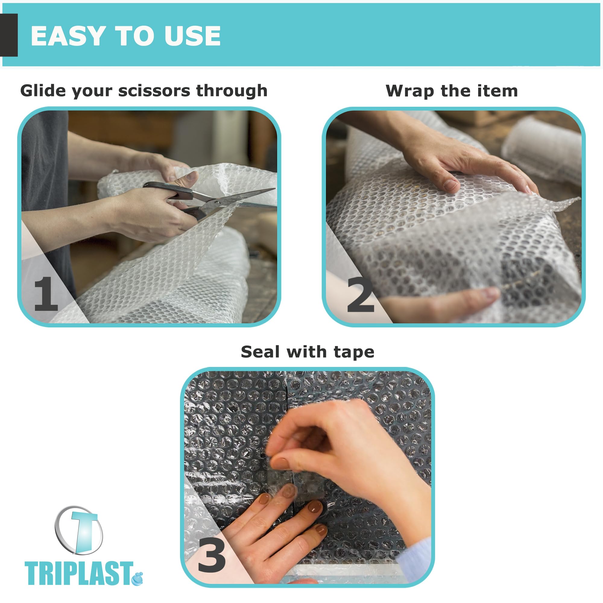 Triplast Bubble Wrap Roll - 500mm x 60m | 30gsm Thickness | Small Bubble (10mm) 7