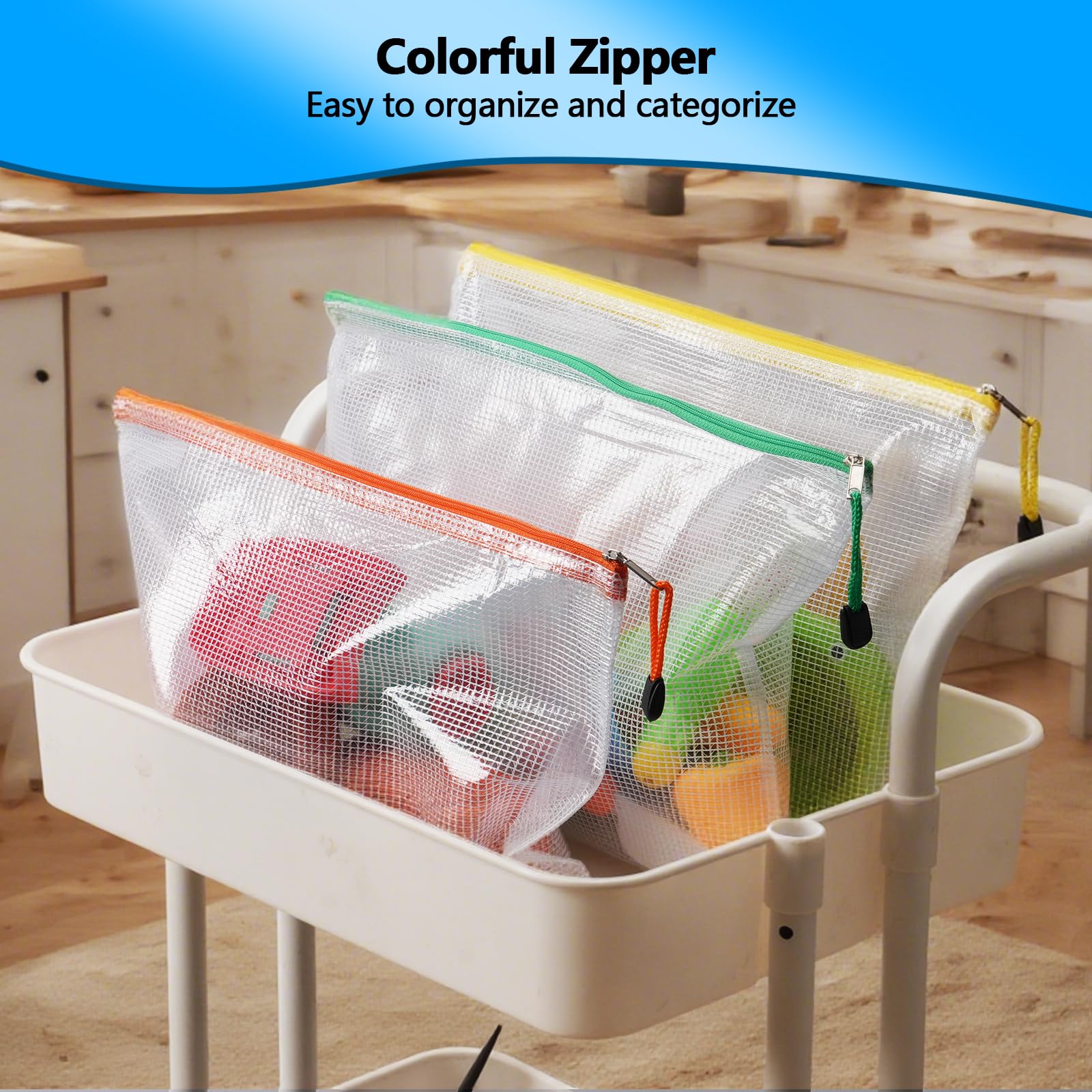 NORTHERN BROTHERS 24PCS Zip Lock Plastic Wallets - A4, A5, A6 Assorted Sizes, Waterproof PVC Folders 3