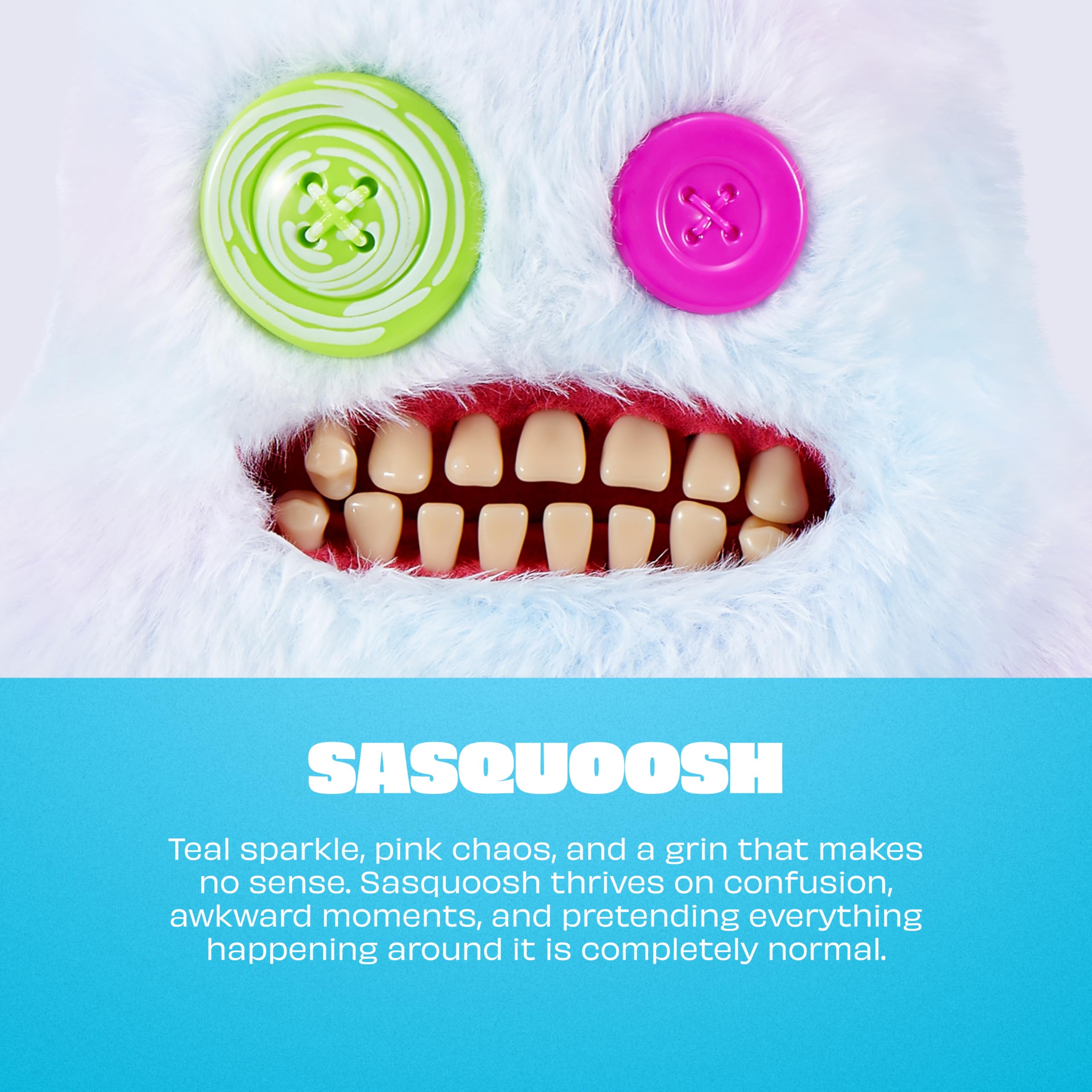 Fuggler Sasquoosh 9-Inch Plush Toy - Teal Sparkle & Pink Chaos 3