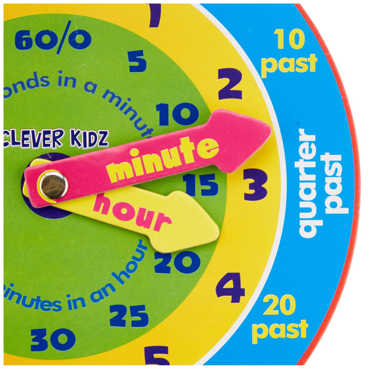 Premier Stationery Clever Kidz Magnetic Clever Clock - Educational Learning Toy for Kids
