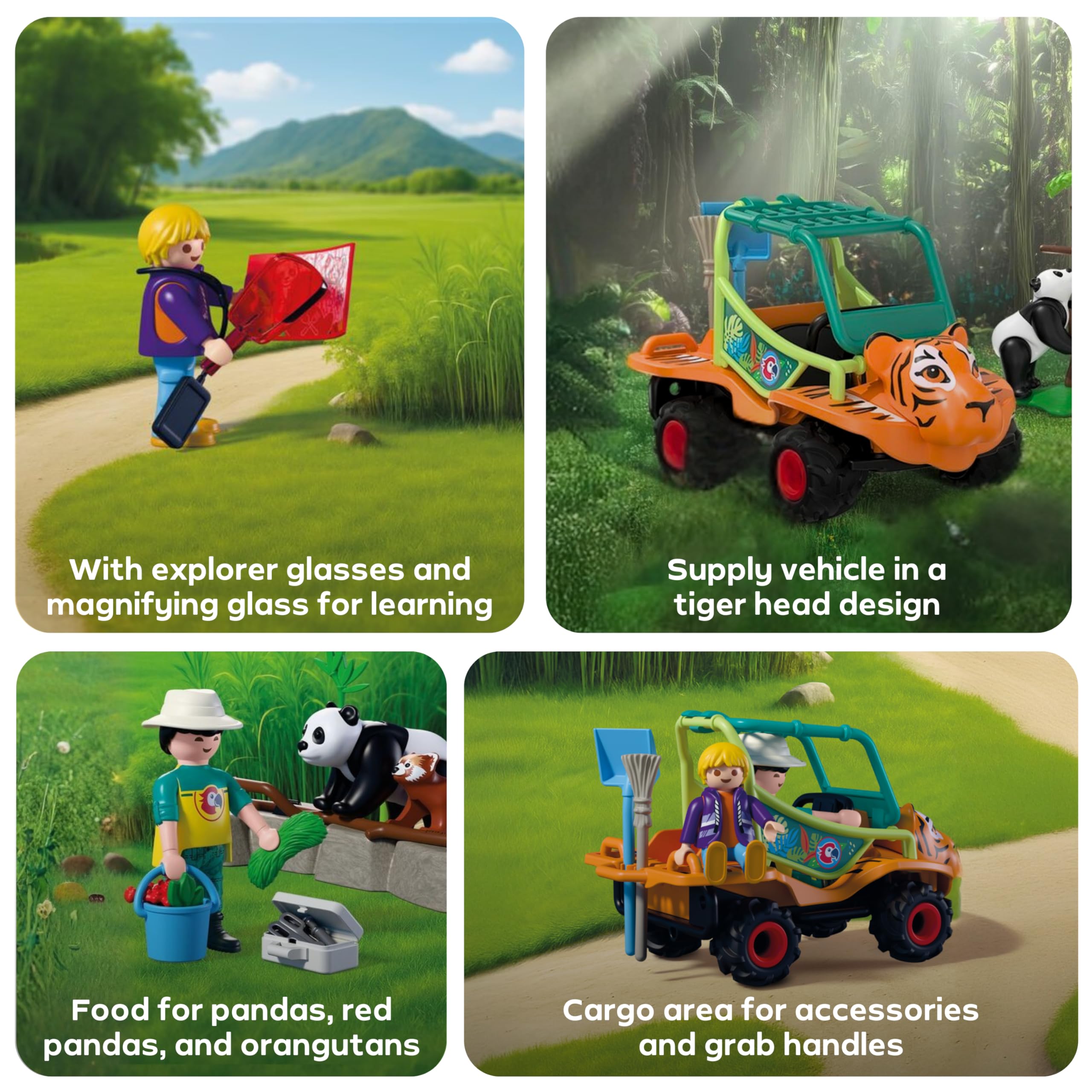 Playmobil Zoo Tierpflegermobil - Tiger Head Design Vehicle | Ages 4+ | 62 Pieces 4