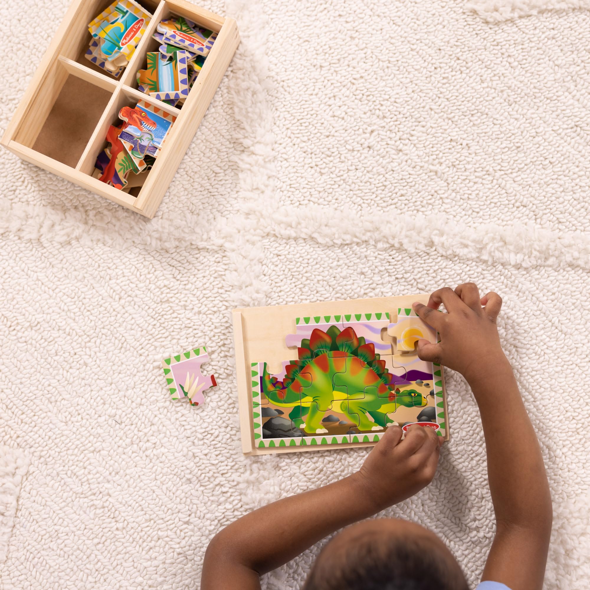 Melissa & Doug Dinosaur Jigsaw Puzzles in a Box | 4 Wooden Puzzles | Ages 3-6 8