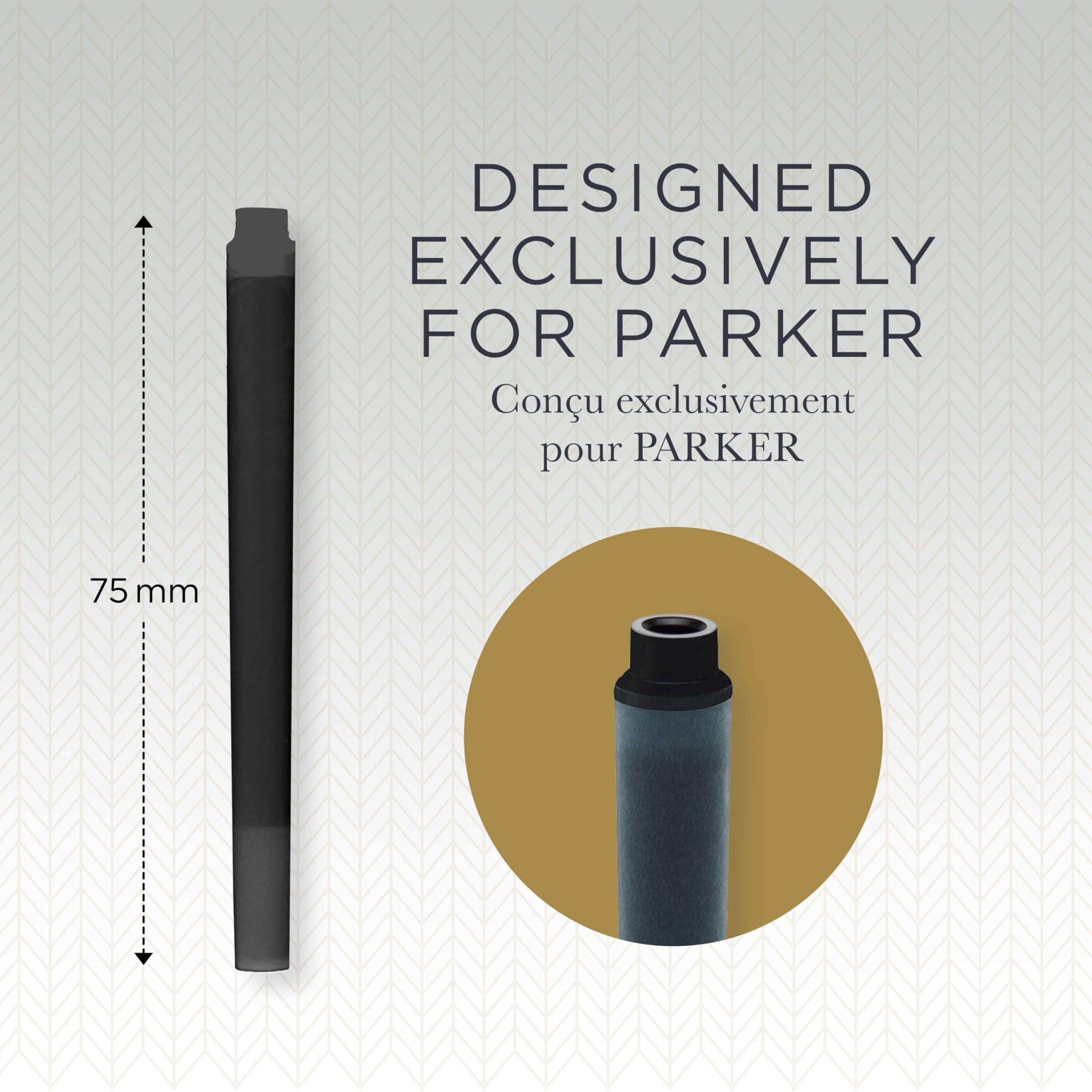 PARKER QUINK Long Fountain Pen Ink Refill Cartridges - Black Ink | 5 Count 2