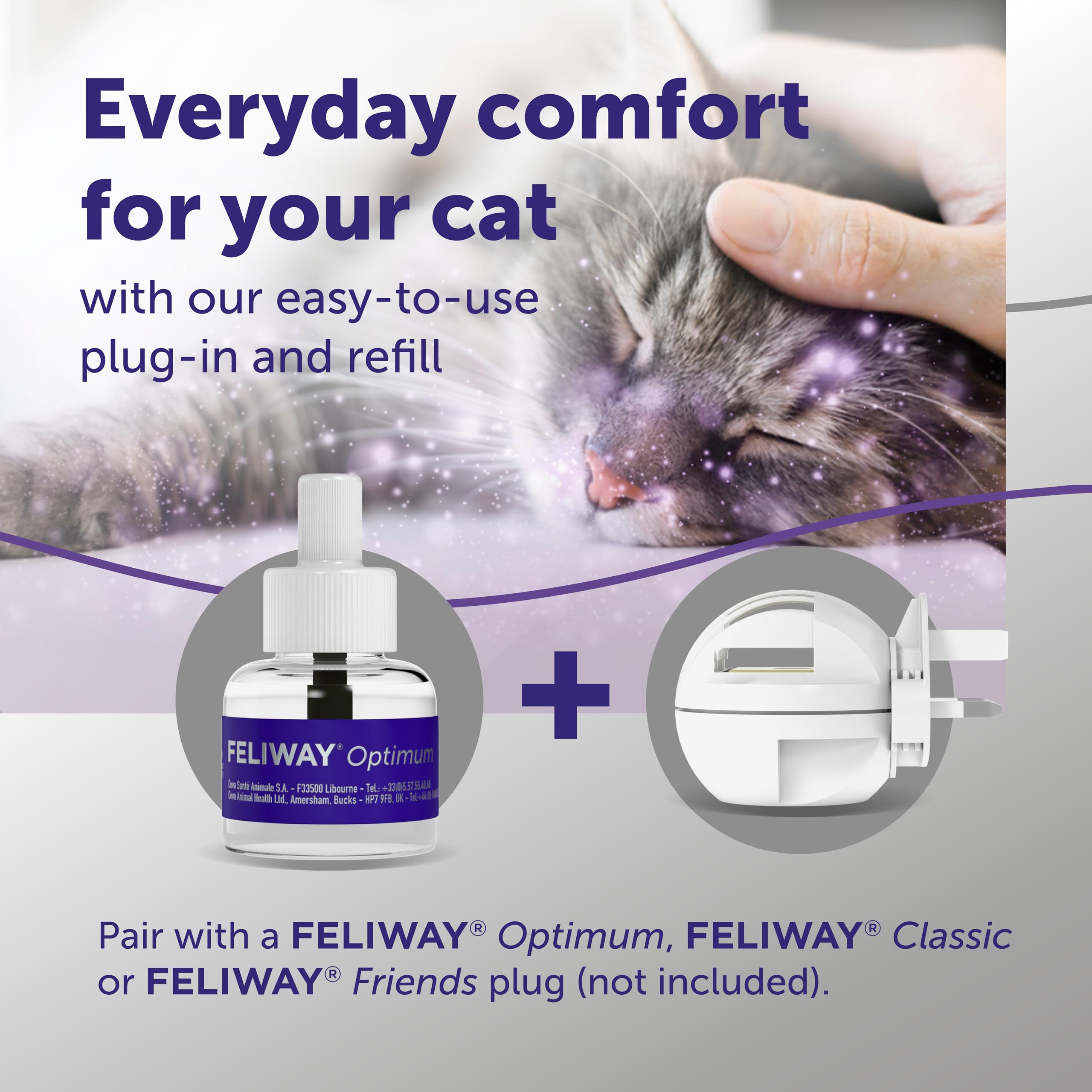 Feliway Optimum Cat Calming Pheromone Diffuser Refill - 30 Day Supply, 48ml 3