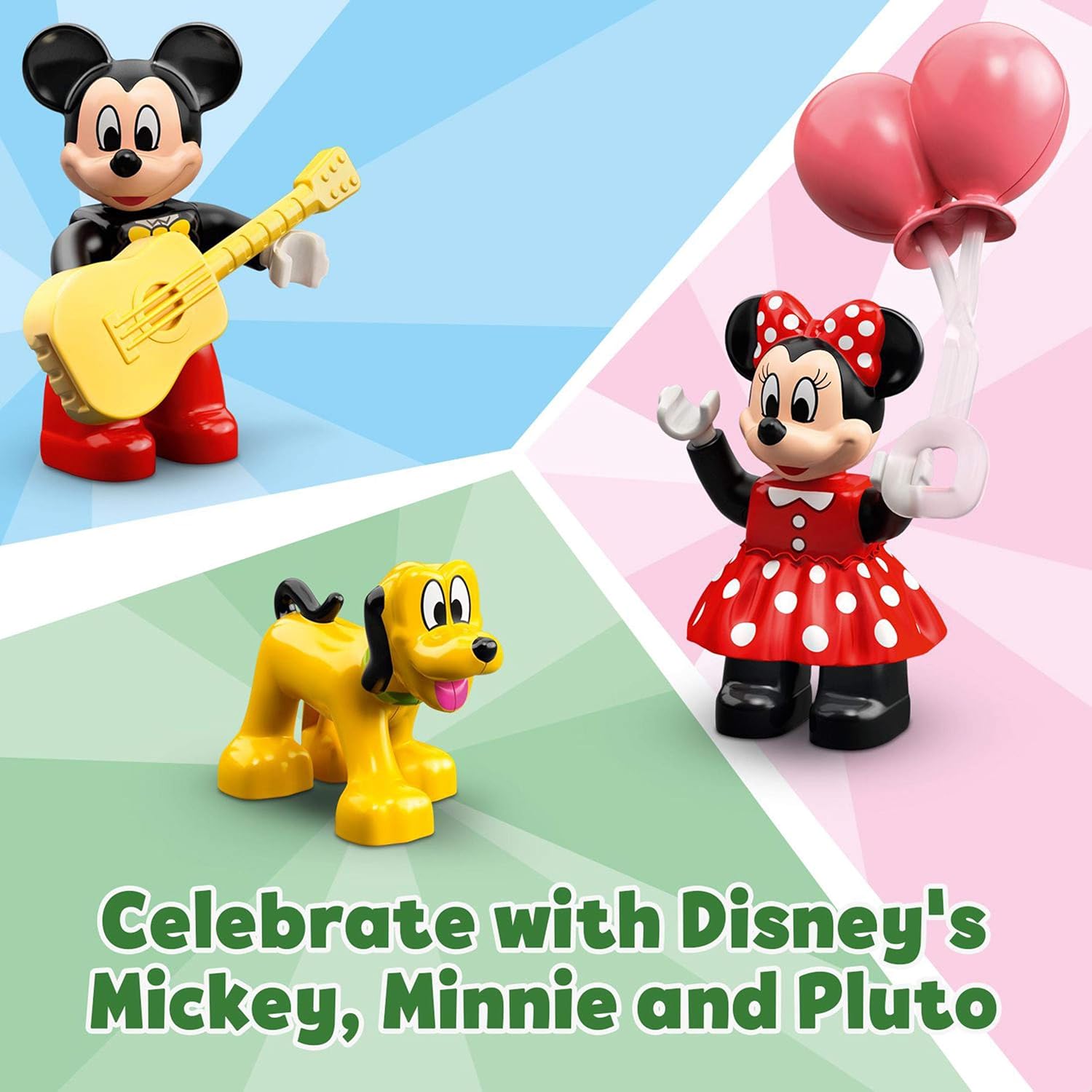 LEGO DUPLO Disney Mickey & Minnie Birthday Train Toy - Building Set for Toddlers 2+ 3