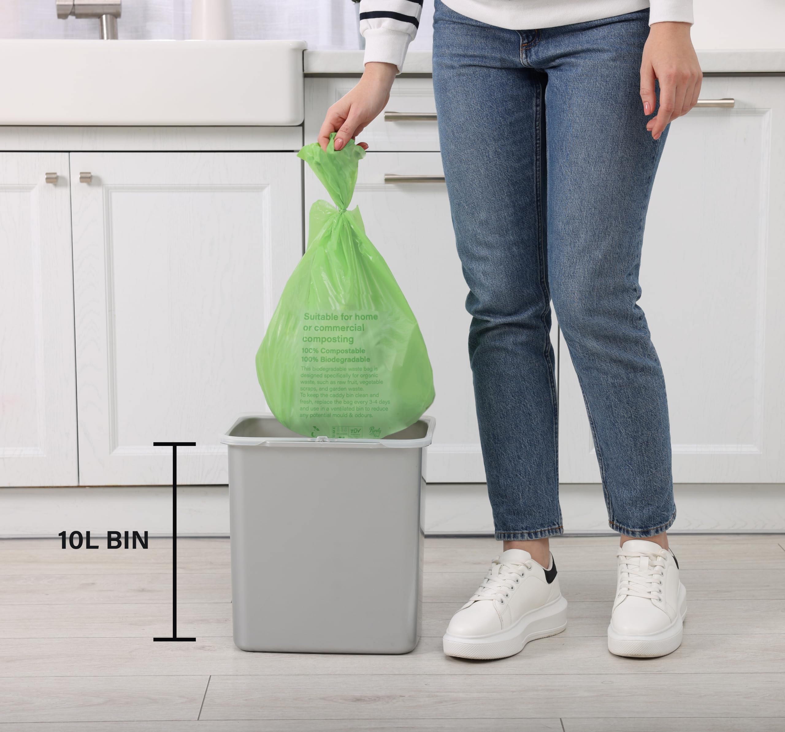 Blake & White Purely Kind Compostable Food Waste Bags - 10L Capacity, 24 Count | Plant-Based 2