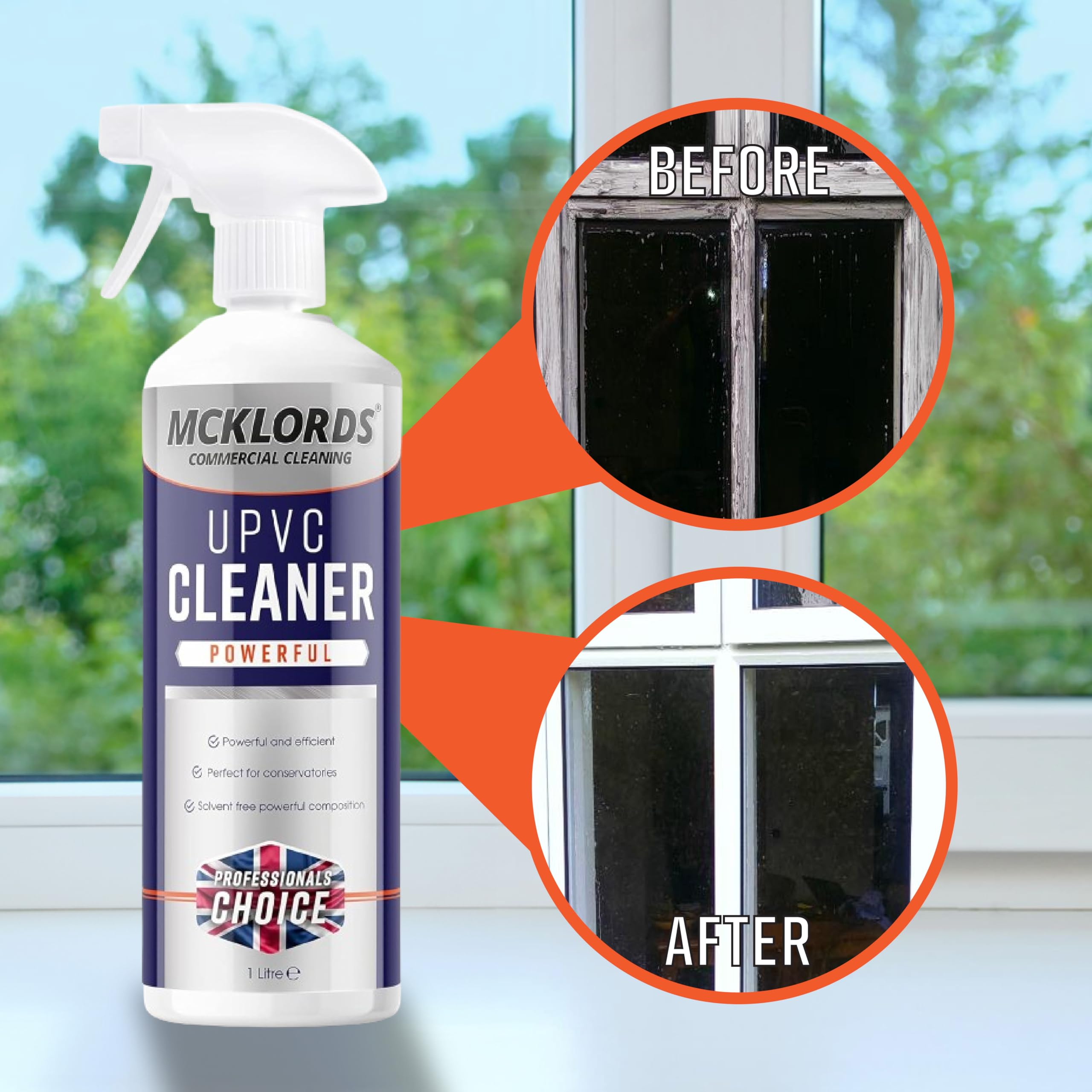 McKLords Commercial uPVC Cleaner - Professional Plastic & Window Frame Restorer | 1L Liquid 3