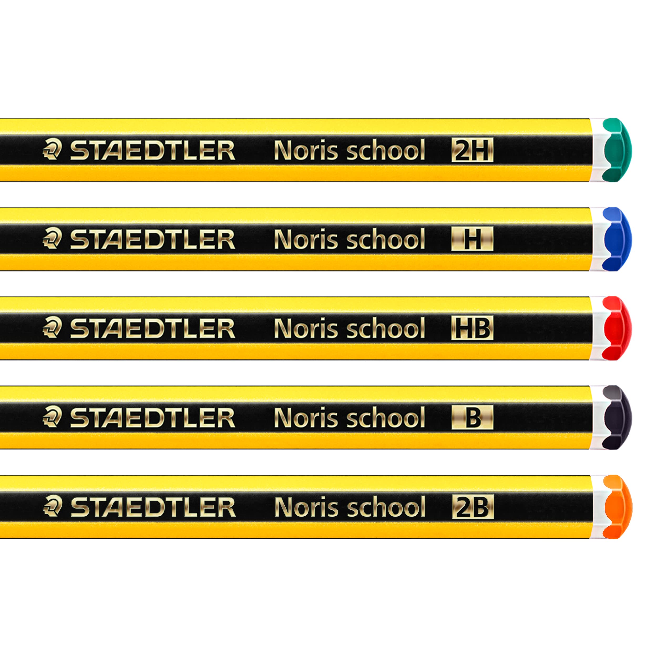 STAEDTLER Noris Graphite Pencils - Assorted Degrees (2B, B, HB, H, 2H) | Pack of 5 2