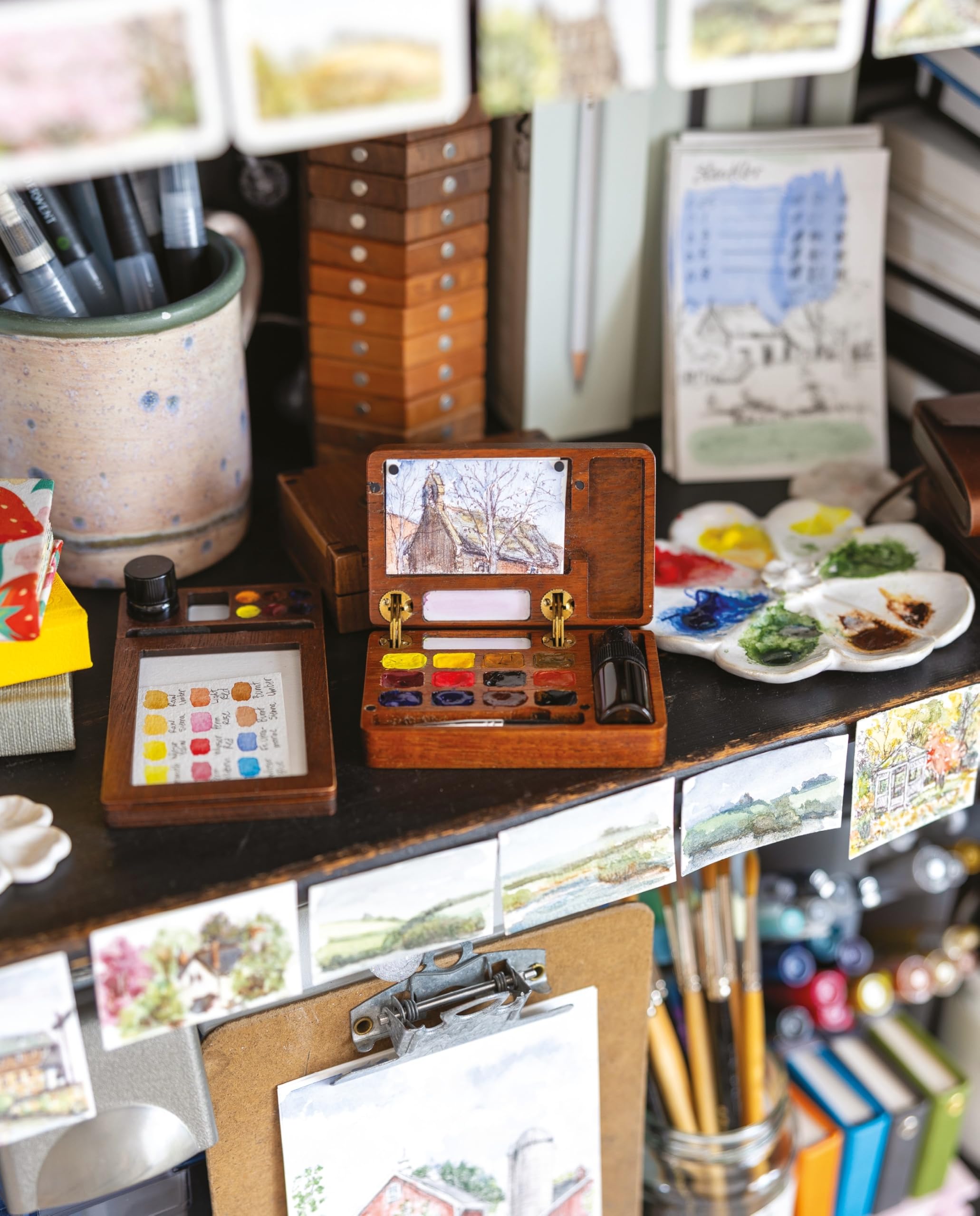 David & Charles The Big Book of Tiny Painting - Guide to Outdoor Ink & Watercolour | Paperback 2