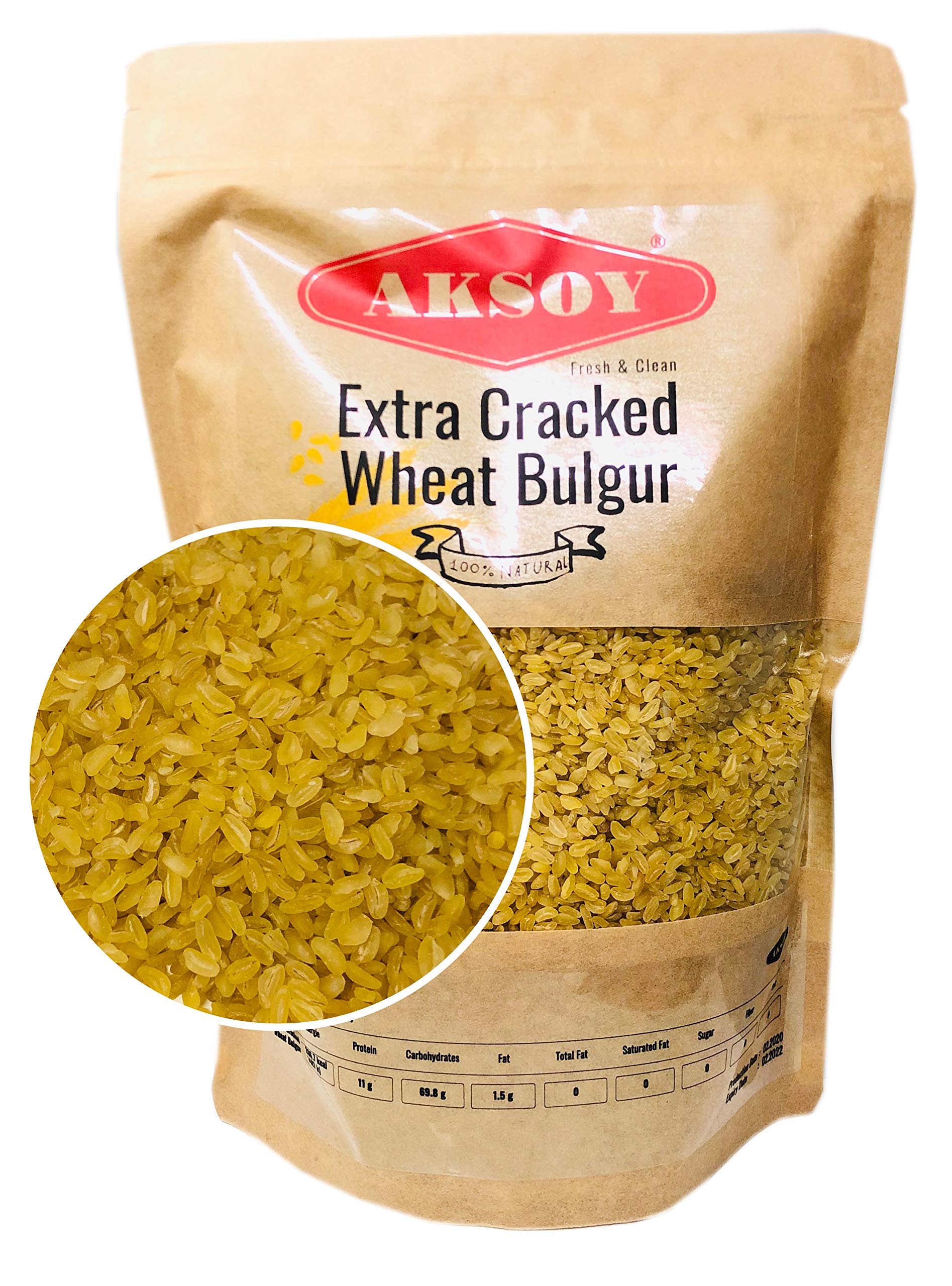 AKSOY Extra Coarse Wheat Bulgur - 1.25KG | Resealable Pouch | Vegan Friendly 1