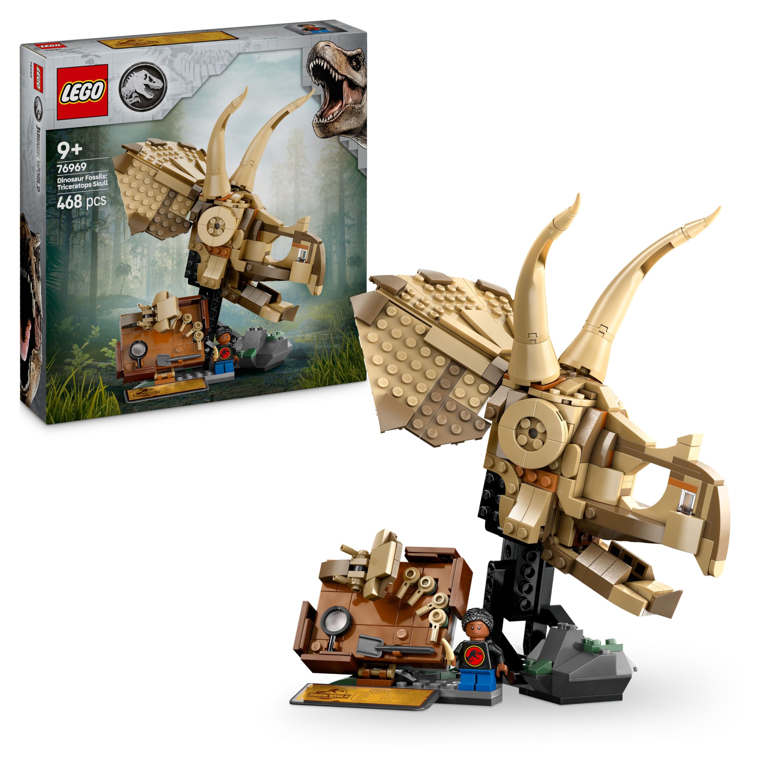 LEGO Jurassic World Dinosaur Fossils: Triceratops Skull Model 76969 Building Set for Ages 9+ 1