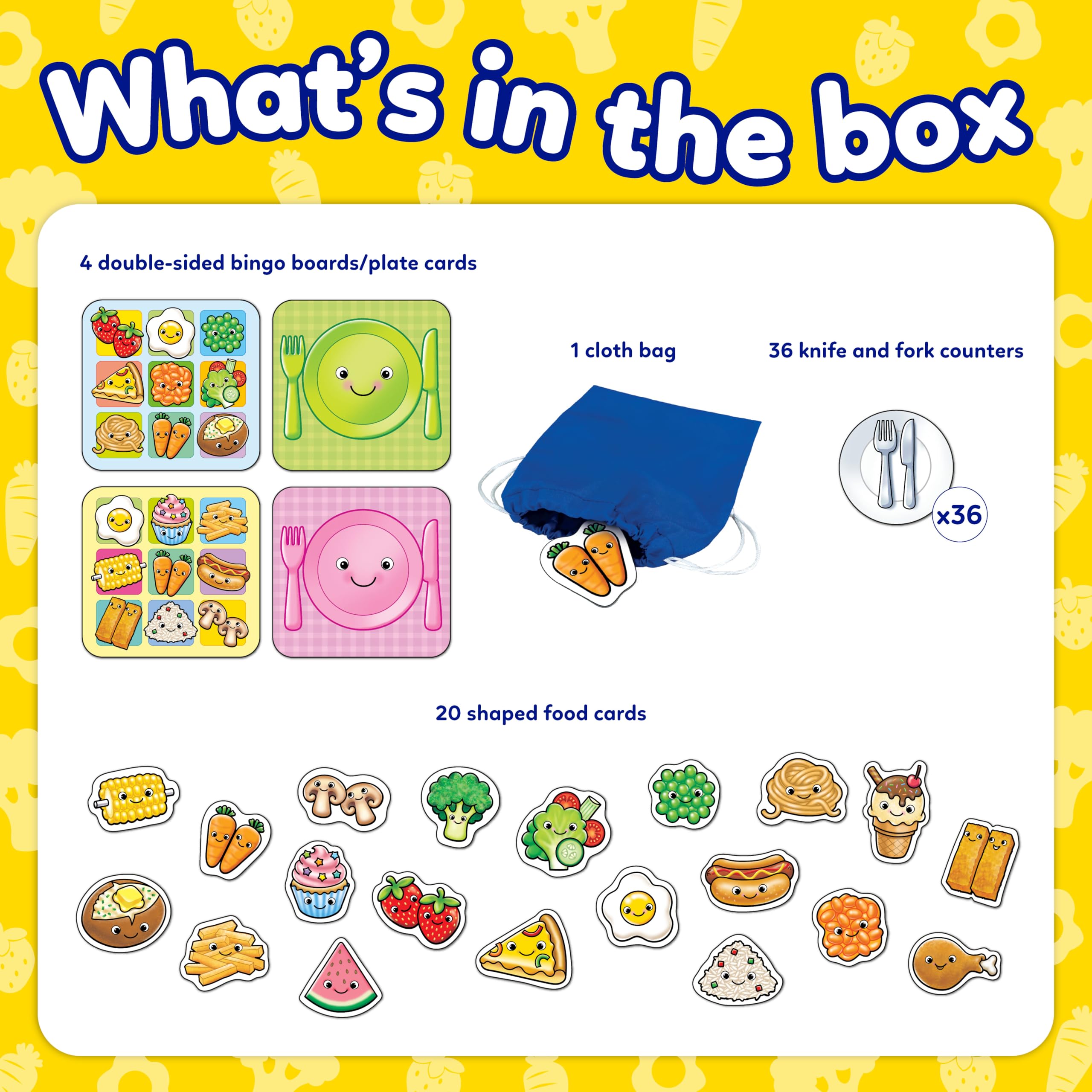 Orchard Toys Fun Food Bingo - Educational Matching Game for Ages 3+ | Includes 4 Double-Sided Boards 2