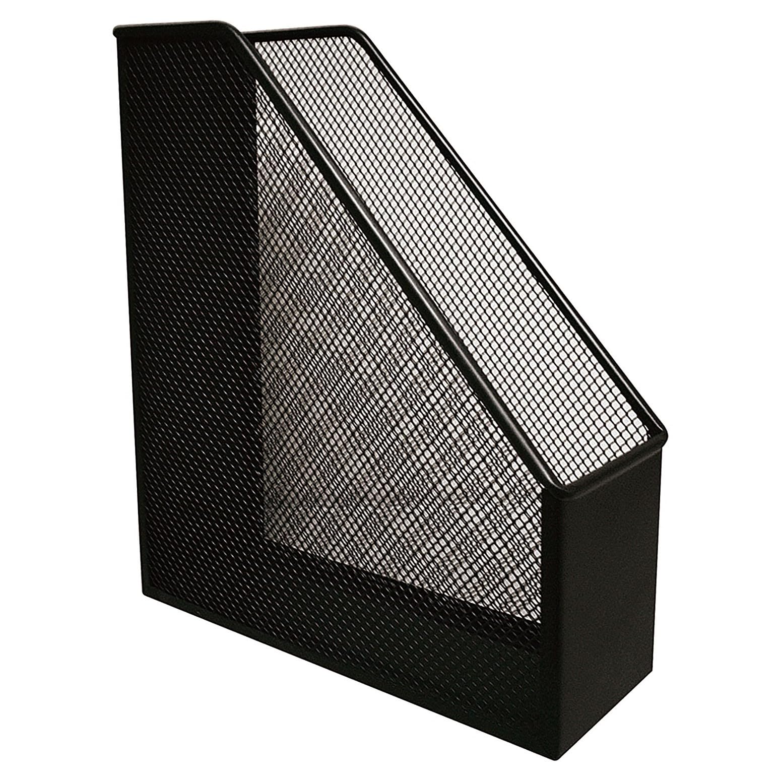 Q-Connect Metal Mesh Magazine File - A4, 90mm Spine, Black | 100% Recycled Content