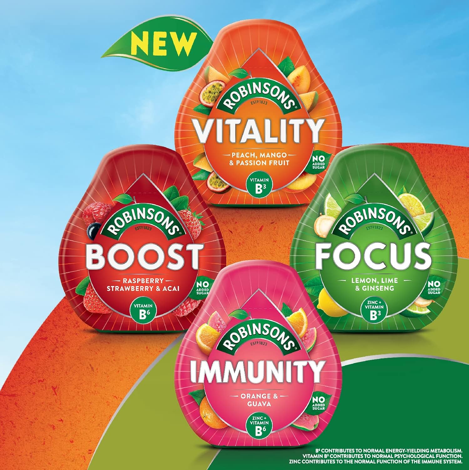 Robinsons Vitality Peach, Mango & Passion Fruit with Vitamin B3 Real Fruit Juice Concentrate 3