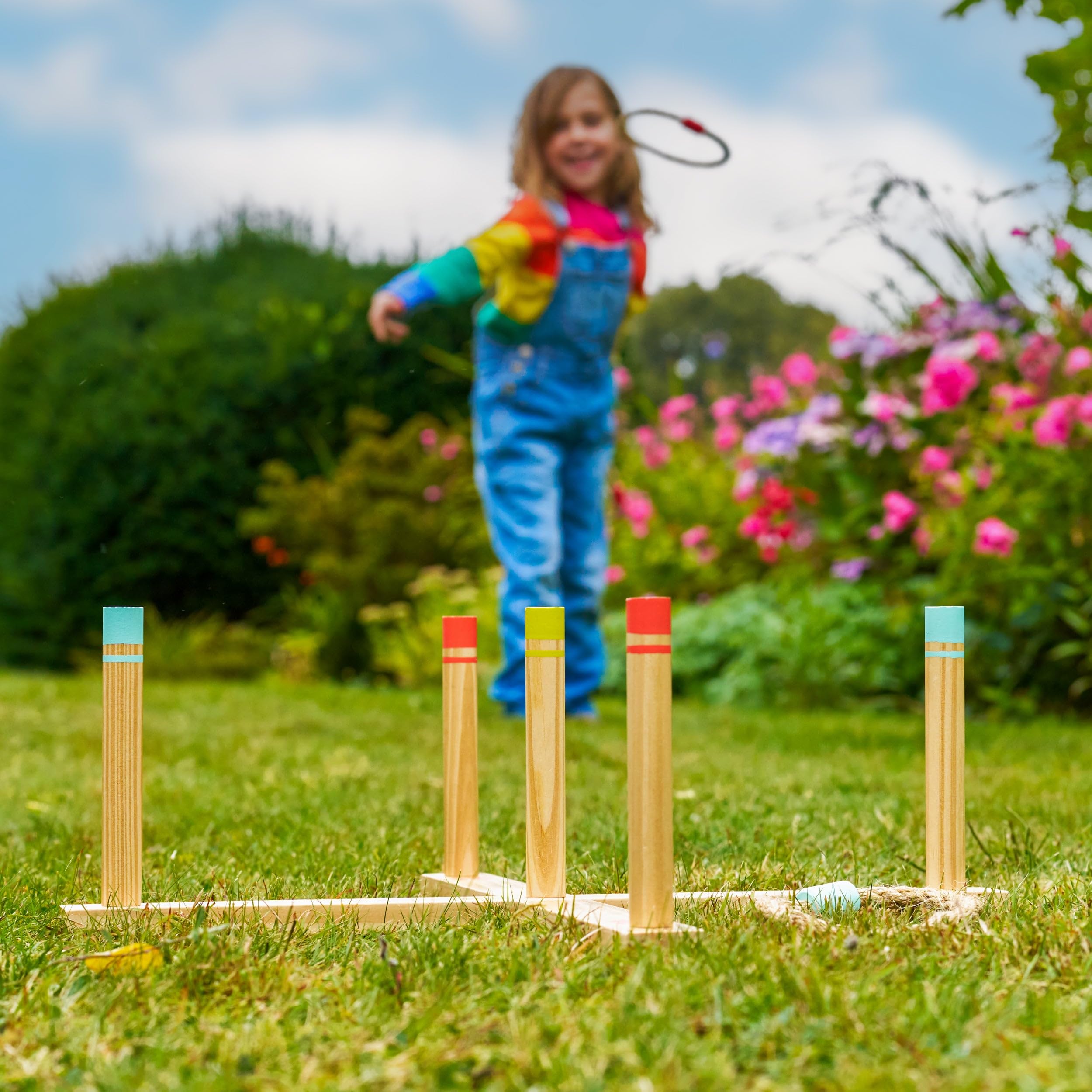 TP Toys Wooden Ring Toss Game - FSC Certified Outdoor Fun for Kids Ages 3+ | 2-4 Players 7