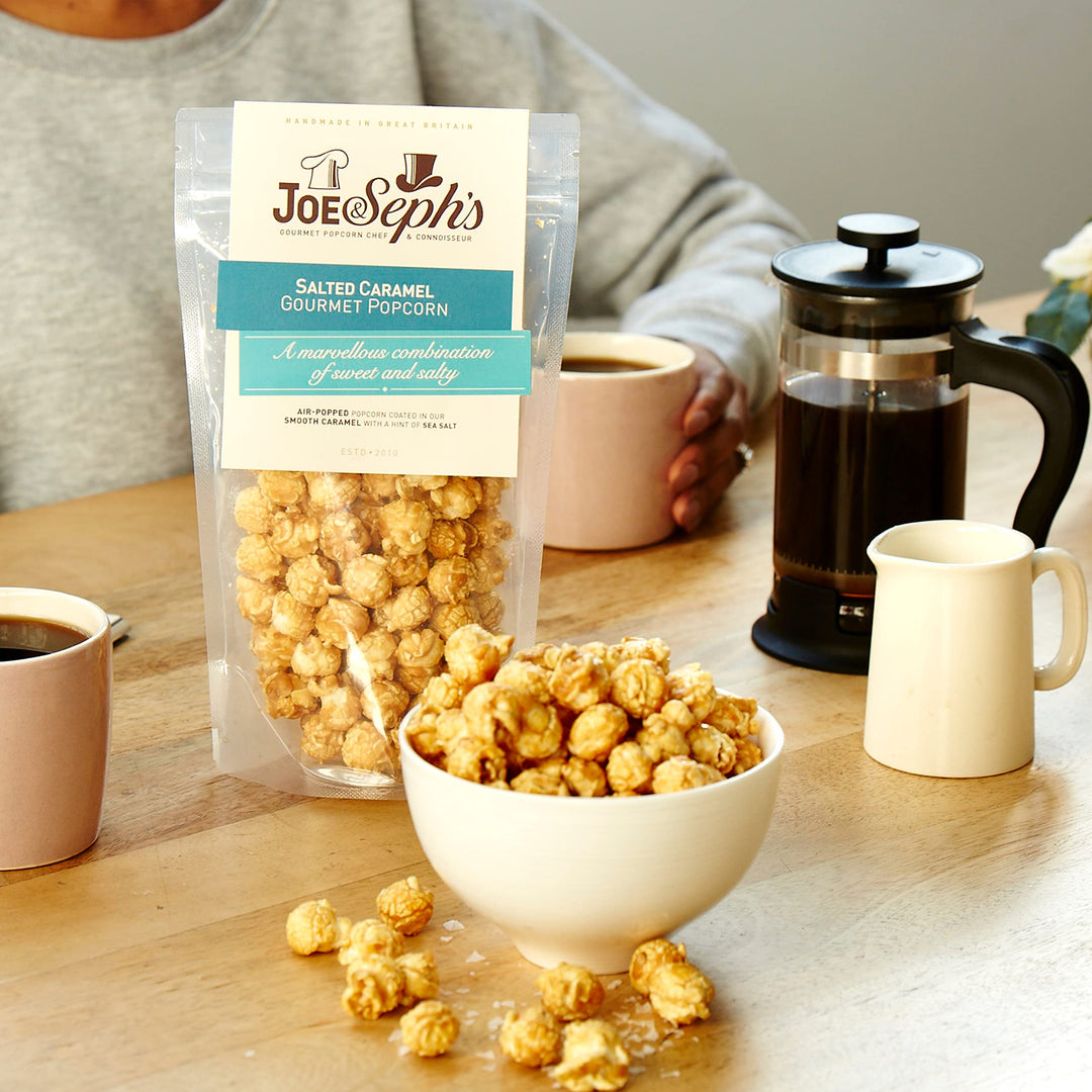 Joe & Seph's Salted Caramel Popcorn (80g) - Gourmet Air-Popped, Handmade in UK, 2 Gold Stars Great Taste Award Winner