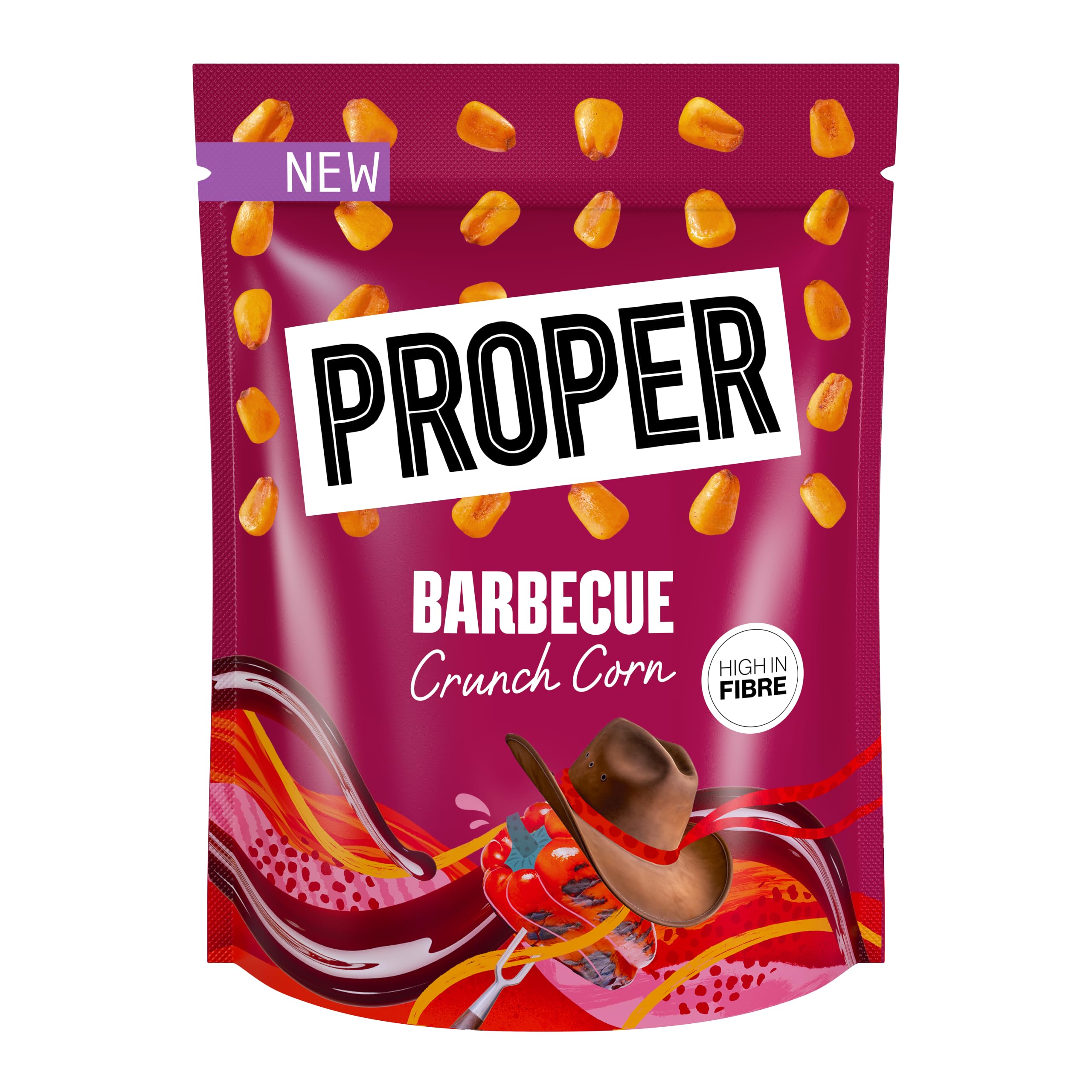 PROPER Crunch Corn Barbecue Sharing Snack Bag - 125g | Plant-Based | Gluten-Free 1