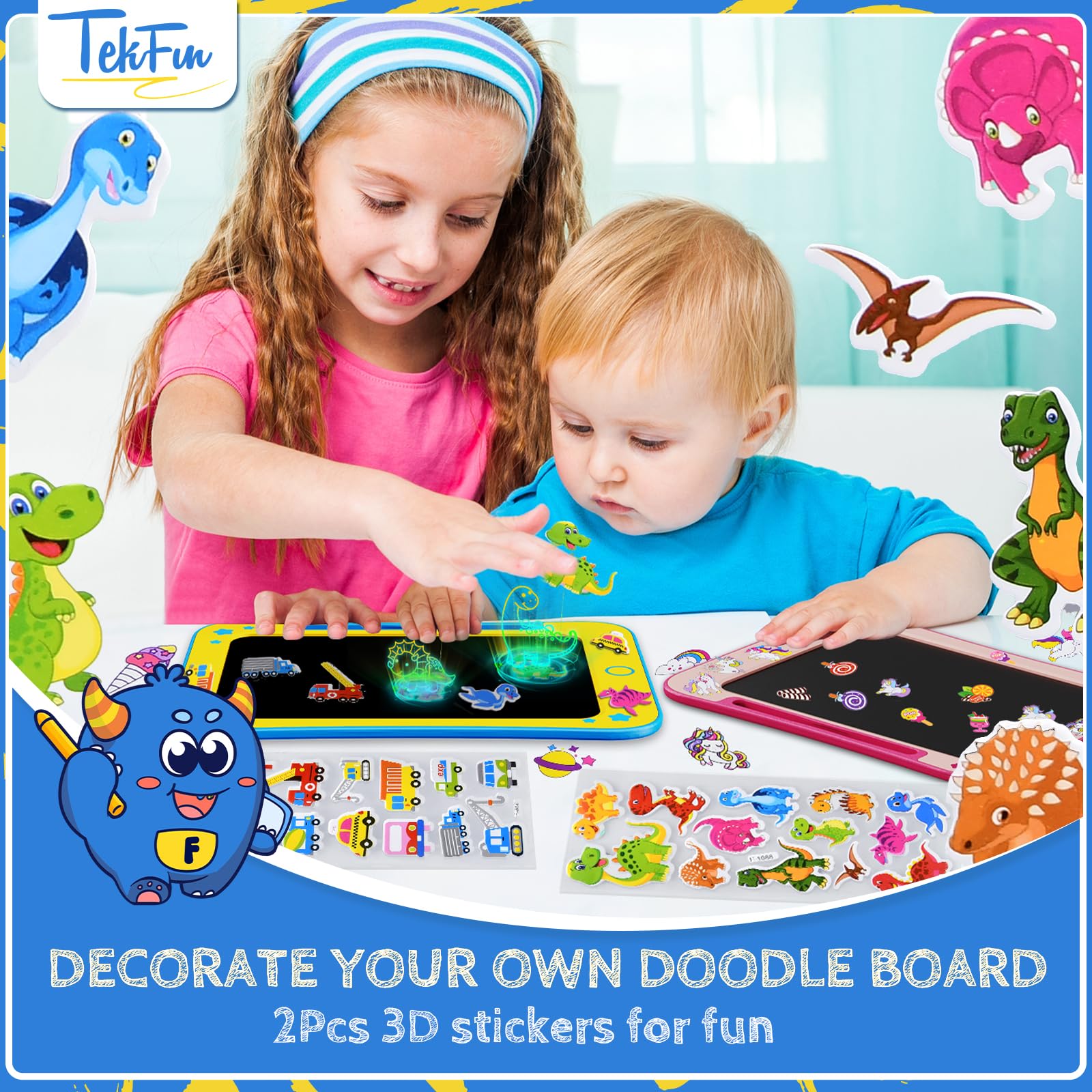 TEKFUN LCD Writing Tablet for Kids - 8.5 Inch Doodle & Draw Board for 3-8 Year Olds 5