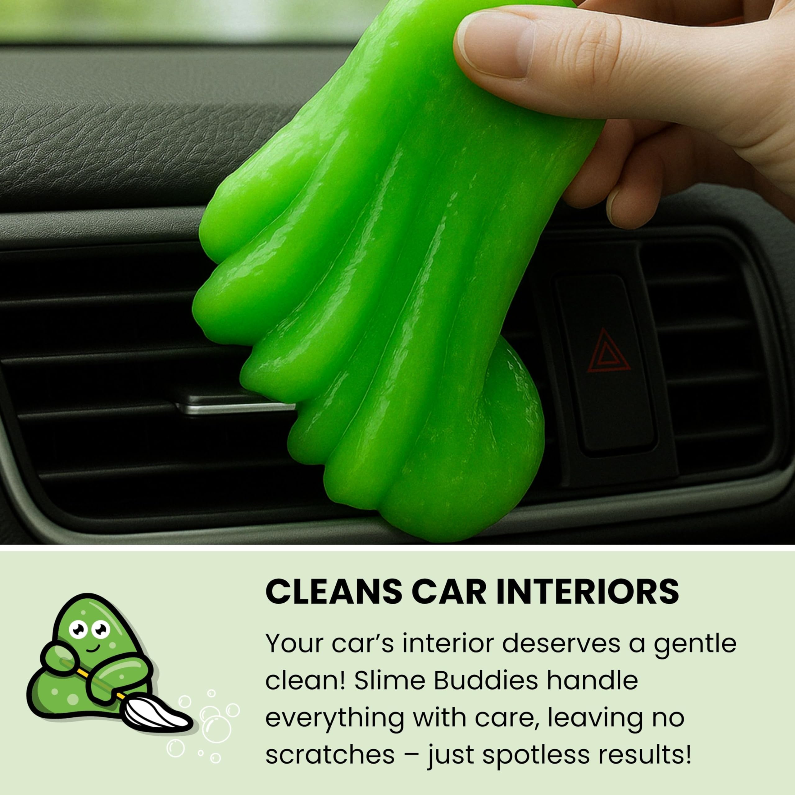 Slime Buddies Cleaning Putty Gel - Apple Scented Dust & Crumb Remover for Vents & Keyboards | Pack of 1 3