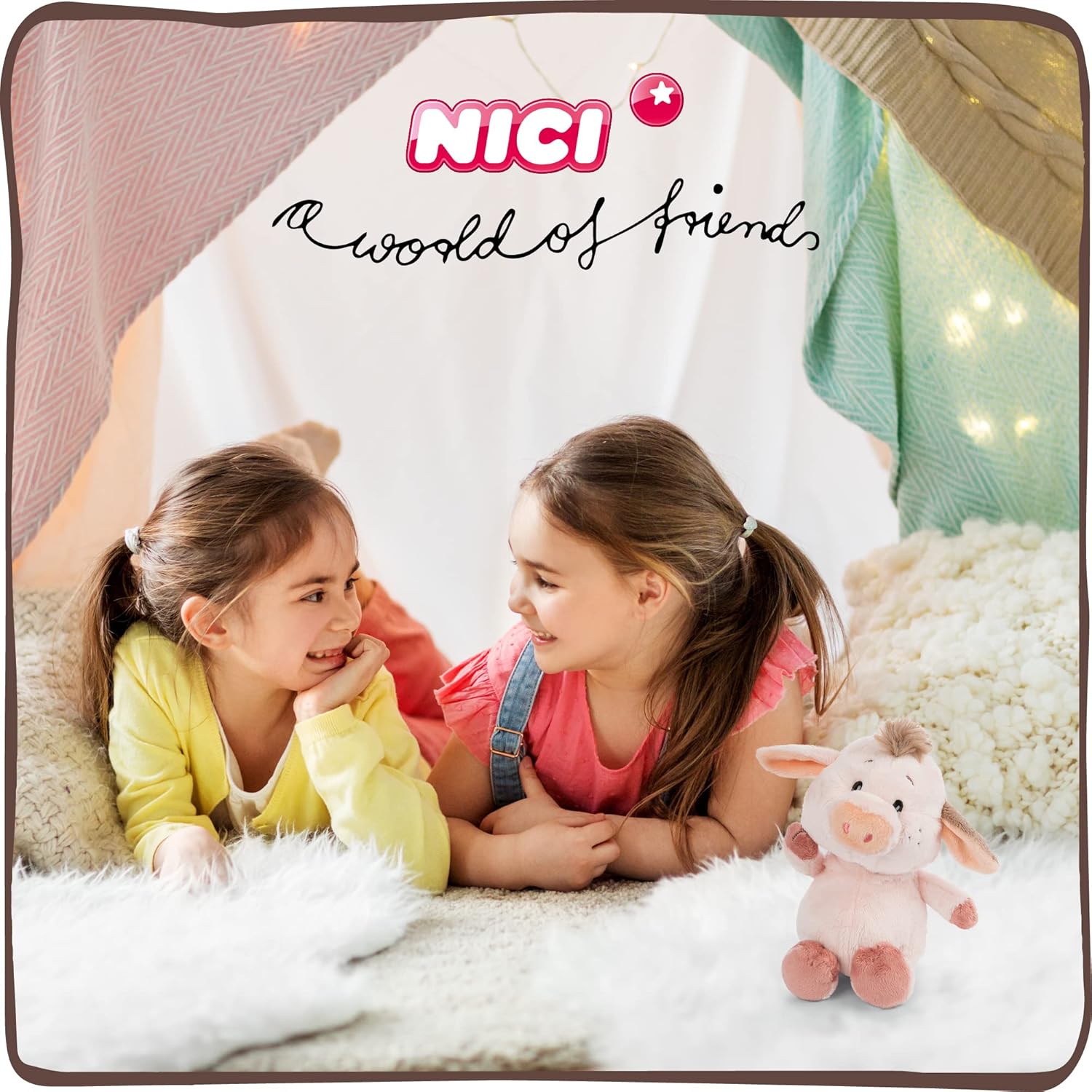 NICI Pigwick Soft Toy - 22 cm Pink Plush Pig from Farm Friends Collection 5