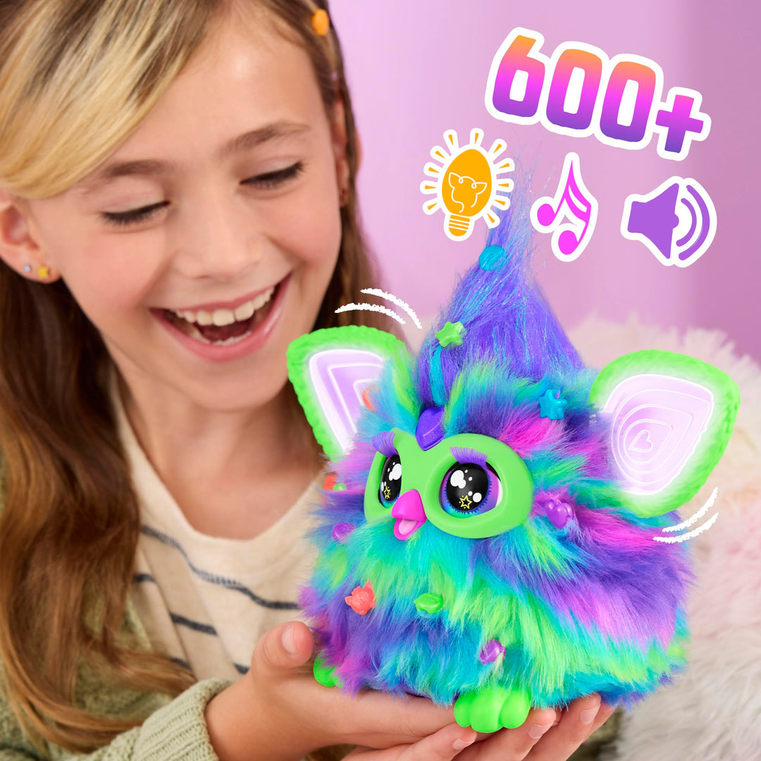 Furby Galaxy Glow in the Dark Interactive Plush Toy - English Version, 6+ Years