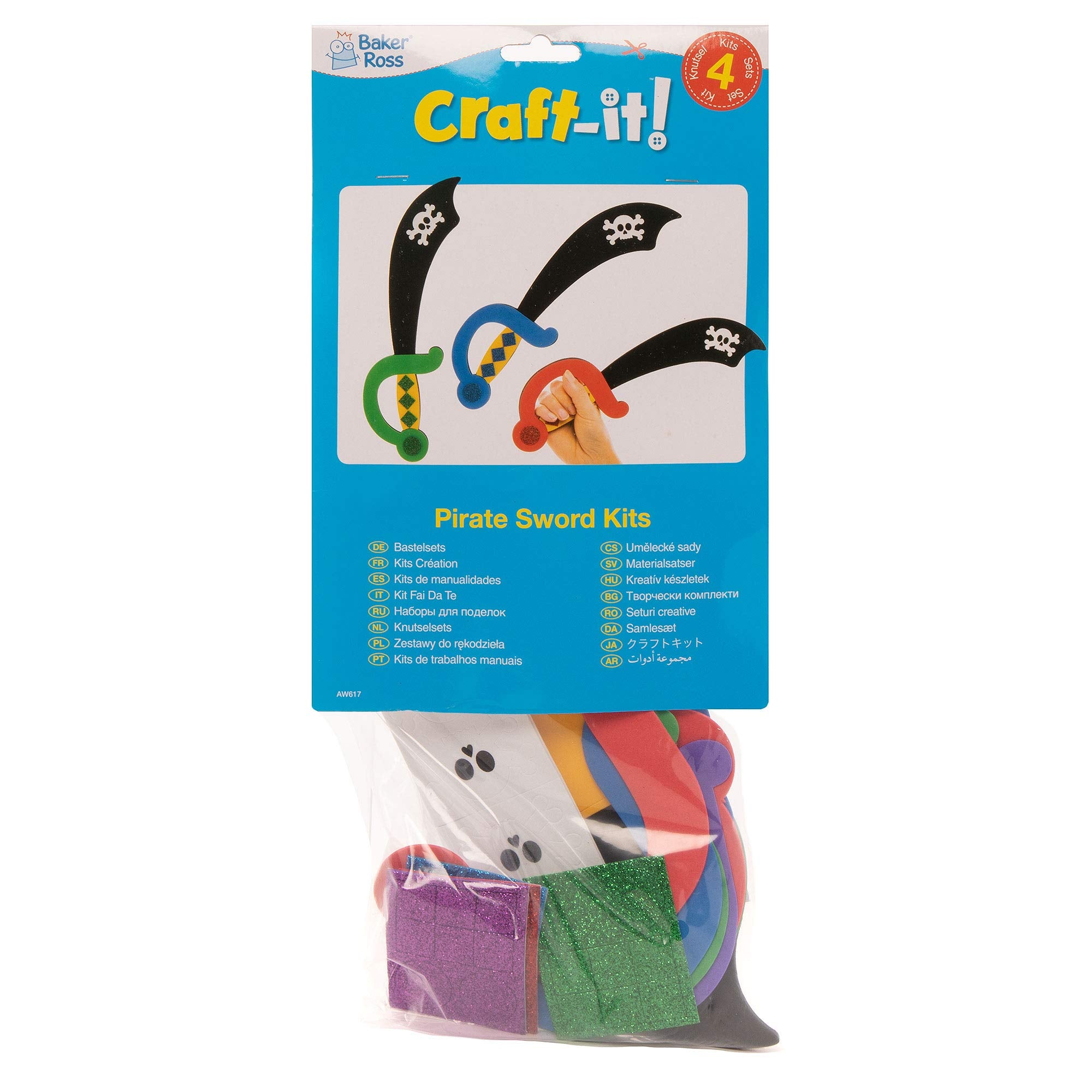 Baker Ross Pirate Sword Kits - Make Your Own Foam Swords | Pack of 4 | Ages 3+ 8