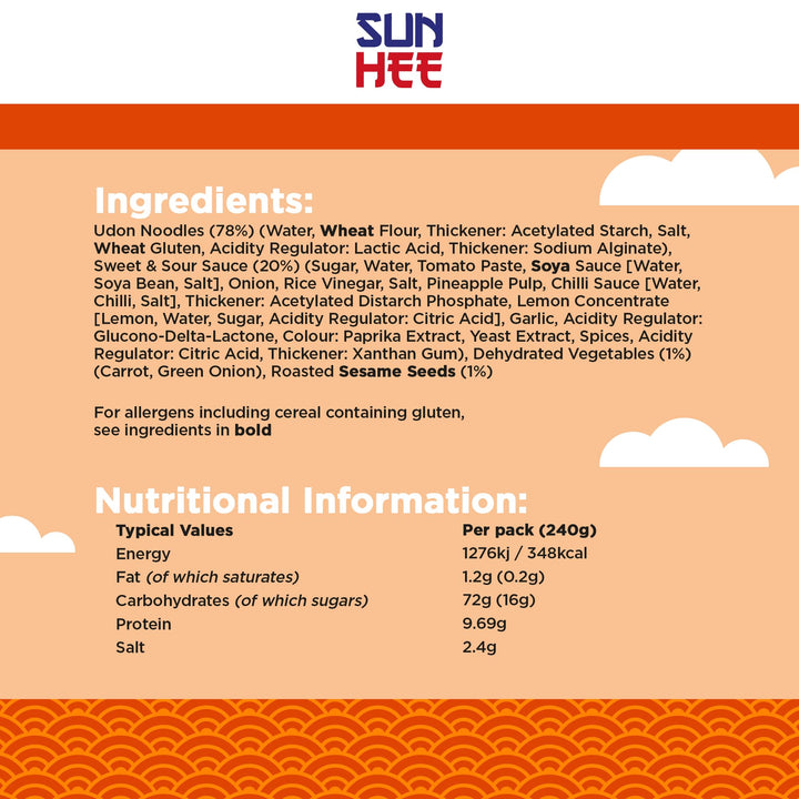 Sun Hee Sweet and Sour Udon Bowl 240g