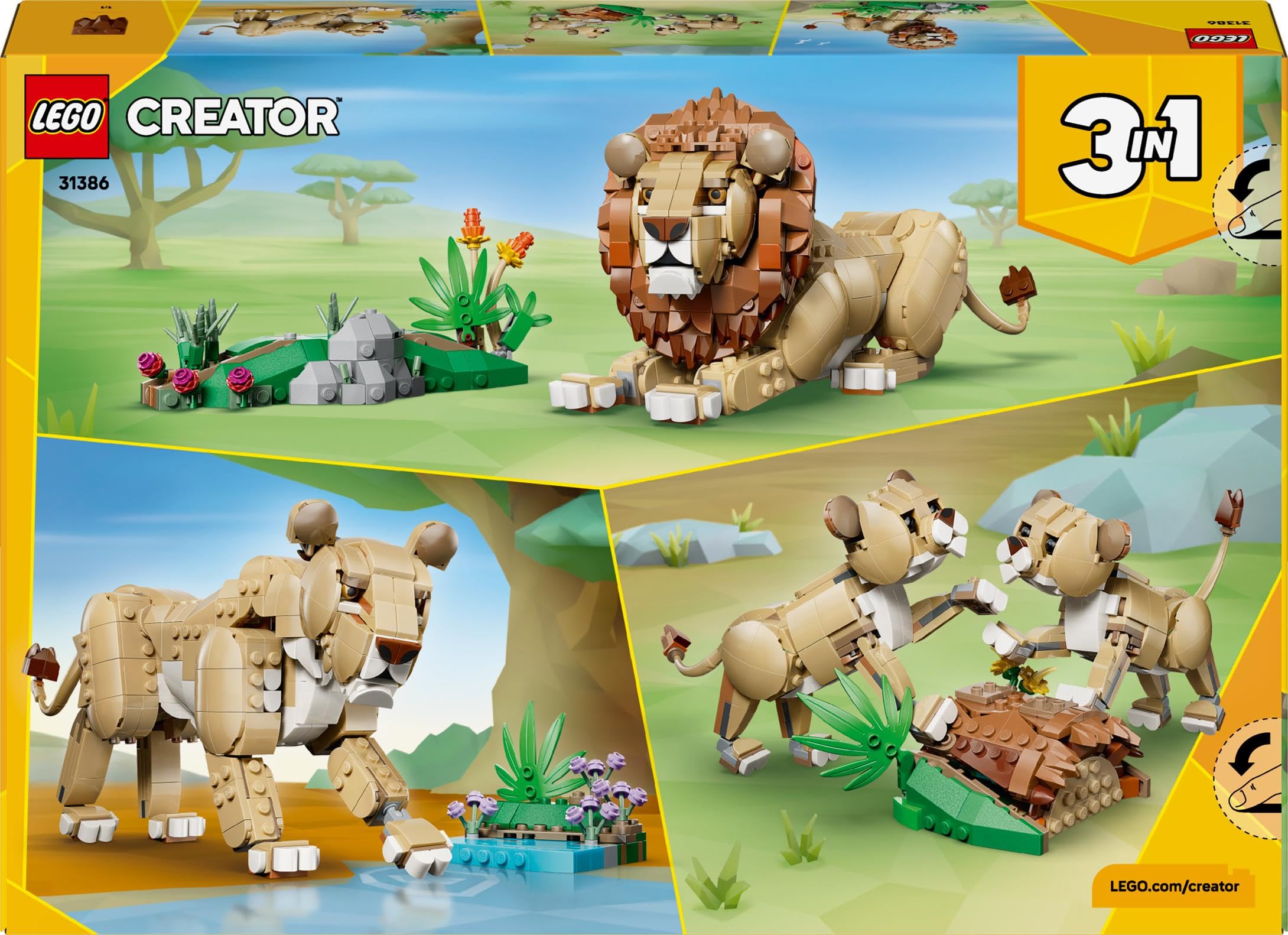 LEGO Creator 3 in 1 Wild Animals: Majestic Lion Building Set (Ages 9+) 7