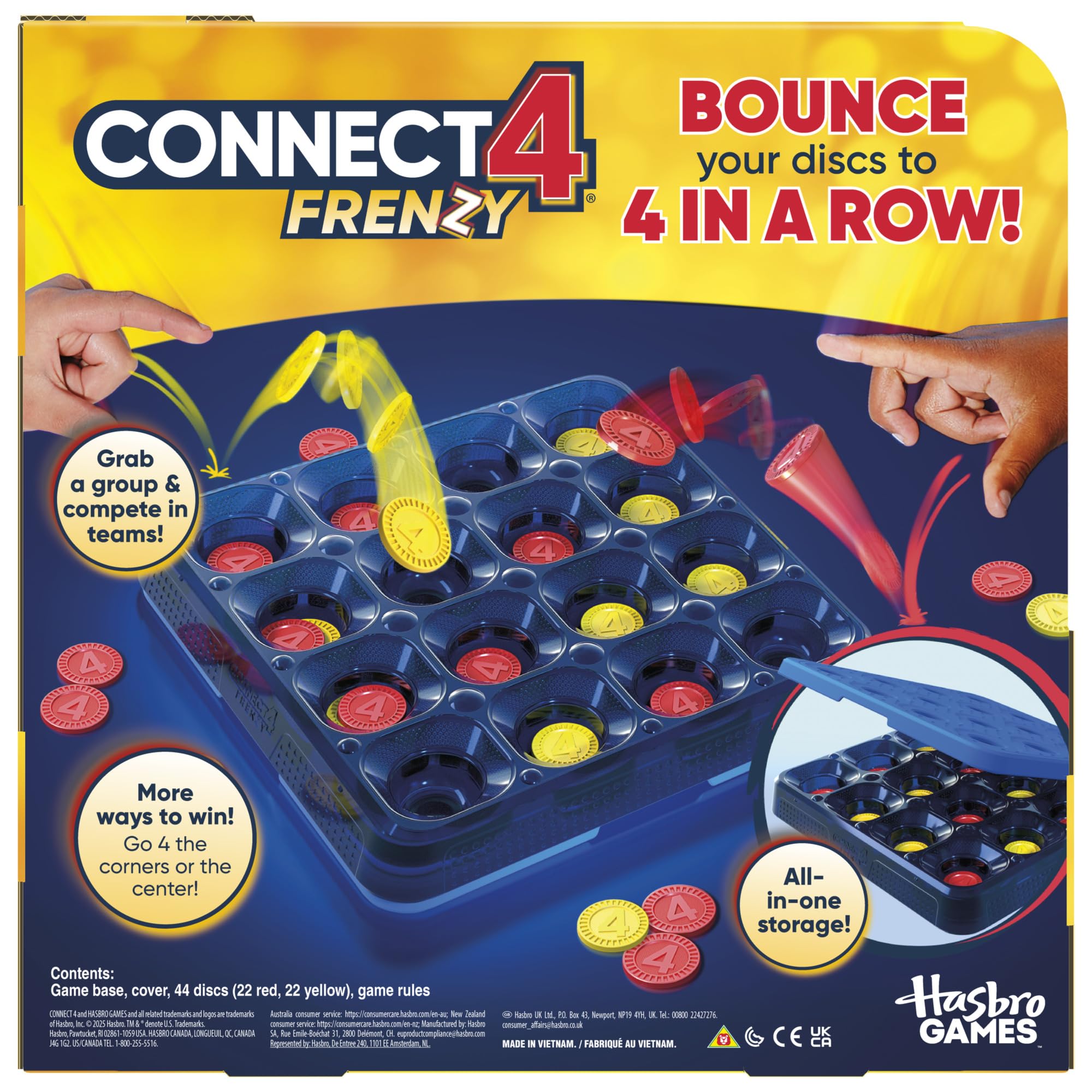 Hasbro Gaming Connect 4 Frenzy Game - Fast-Paced Bouncing Action | Ages 8+ | 2-6 Players