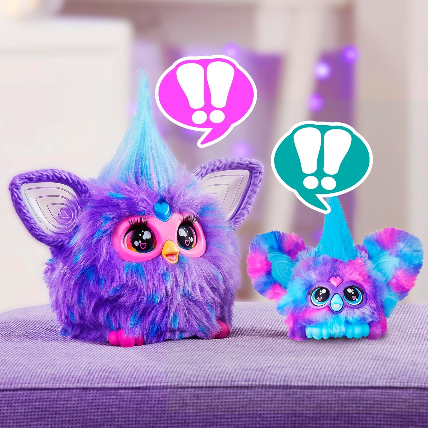 Furby Luv-Lee Mini Electronic Plush Toy with K-Pop Sounds and Keychain Clip 4