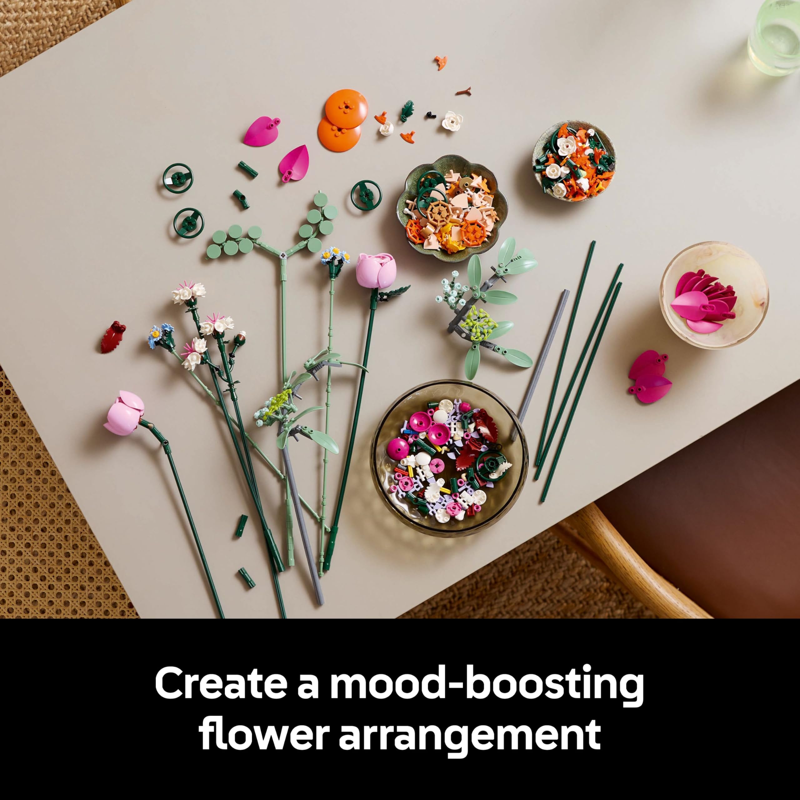 LEGO Pretty Pink Flower Bouquet 10342 - Buildable Floral Home Decor Set for Adults 3