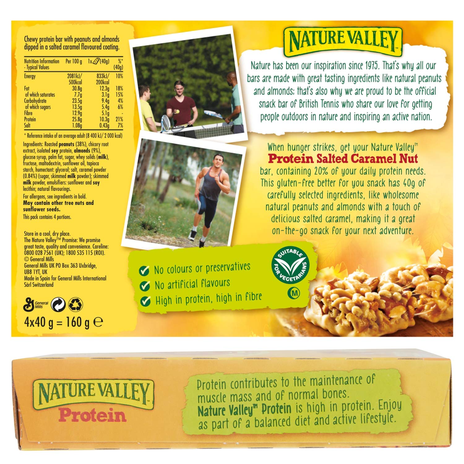 Nature Valley Protein Salted Caramel Nut Gluten Free Cereal Bars - 10g Protein | 32 Pack 2