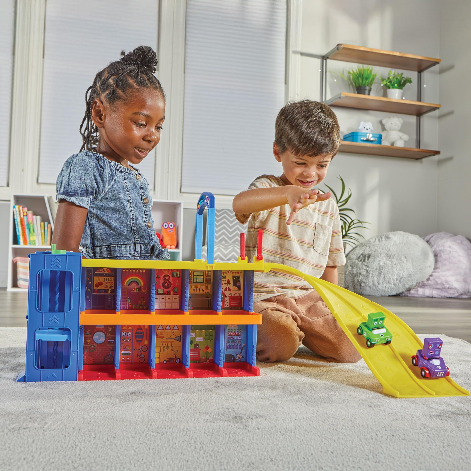 Learning Resources Numberblocks Counting Car Garage - Educational Playset with Moving Parts & Sounds, Ages 3+ 4