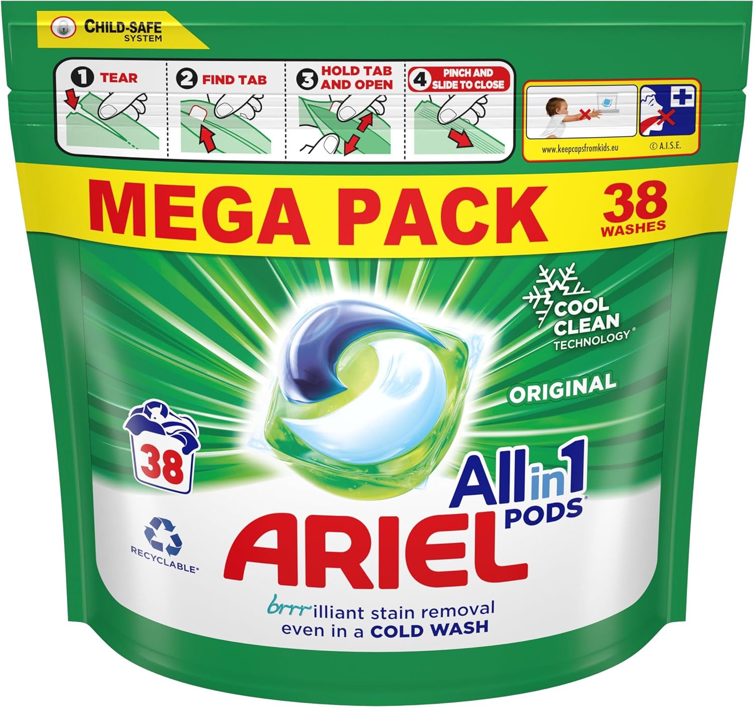 Ariel - All-in-1 PODS Washing Liquid Capsules 38 Washes 1