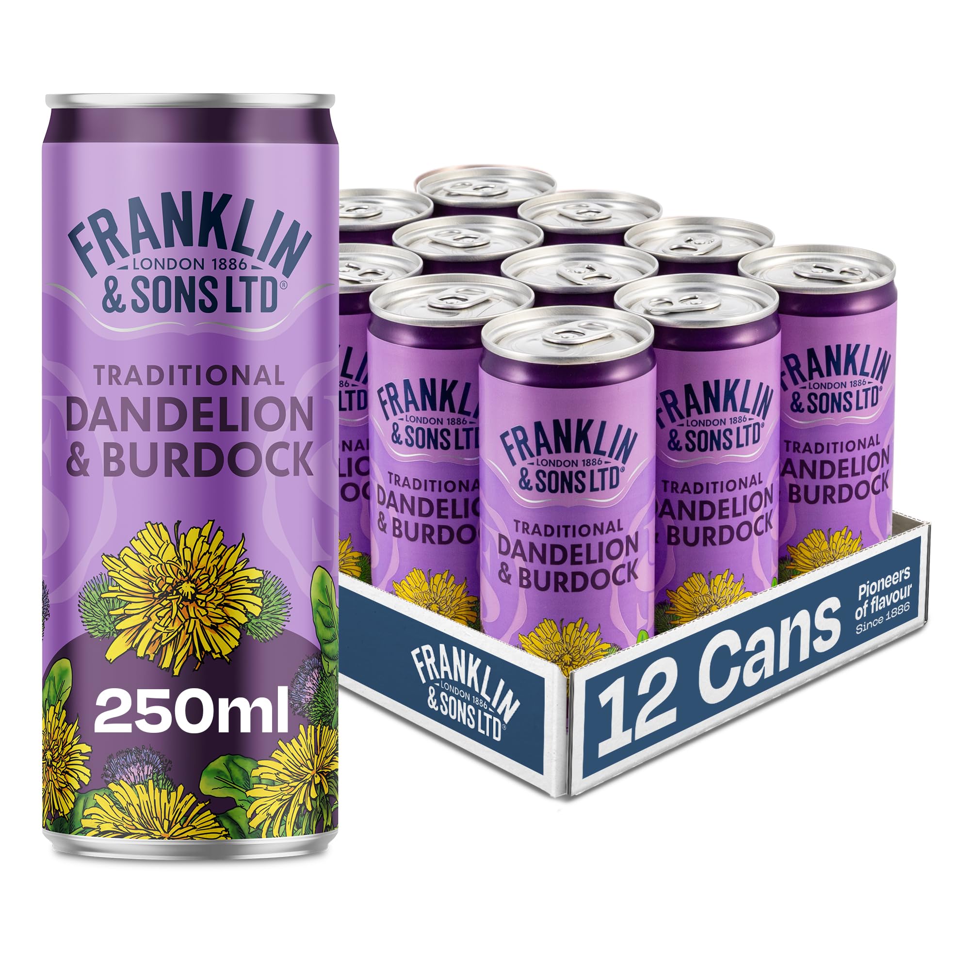 Franklin & Sons - Dandelion & Burdock 12 x 250ml Cans 1