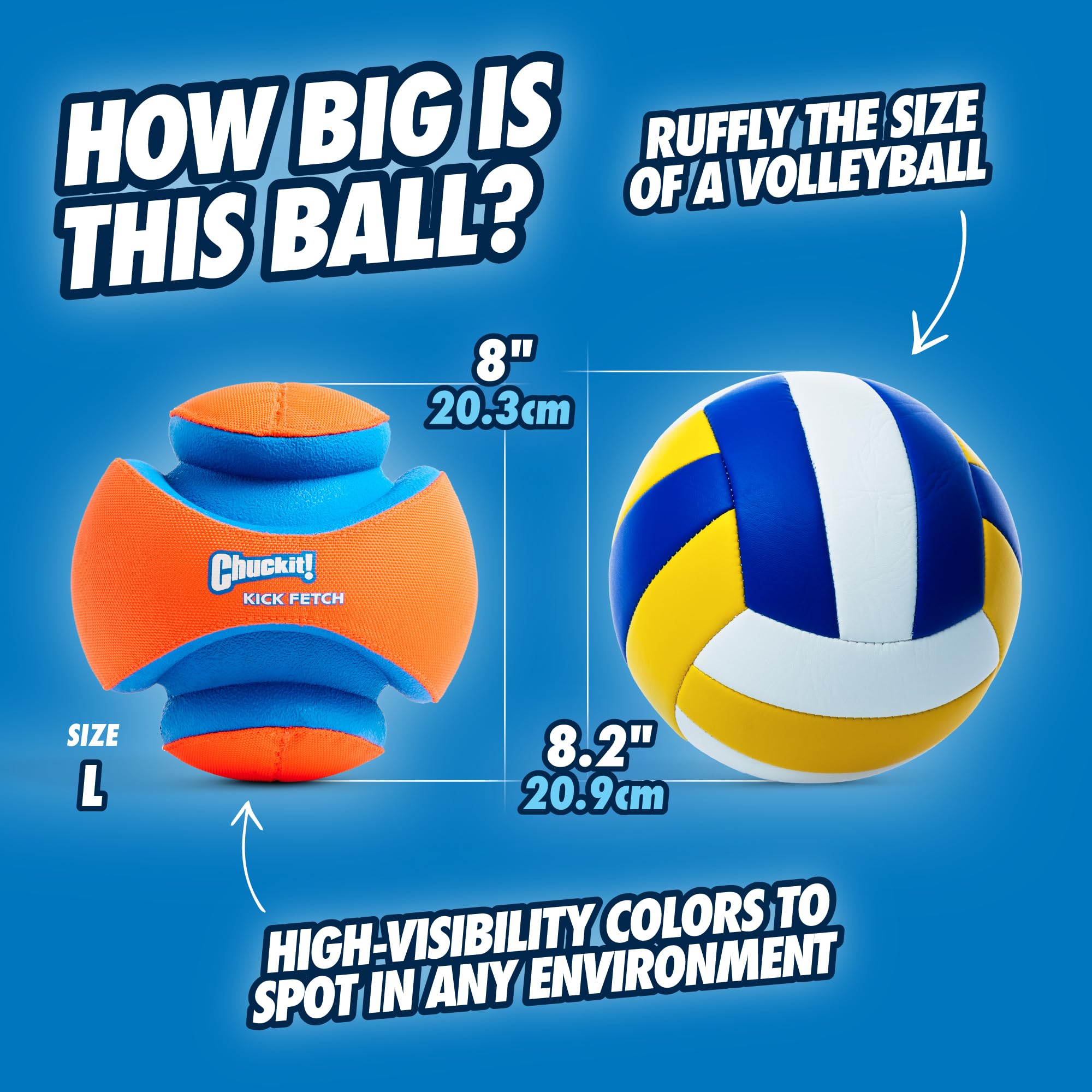 Chuckit! Kick Fetch Dog Toy - Large Size, Durable Rubber & Foam, Floats for Water Play 5