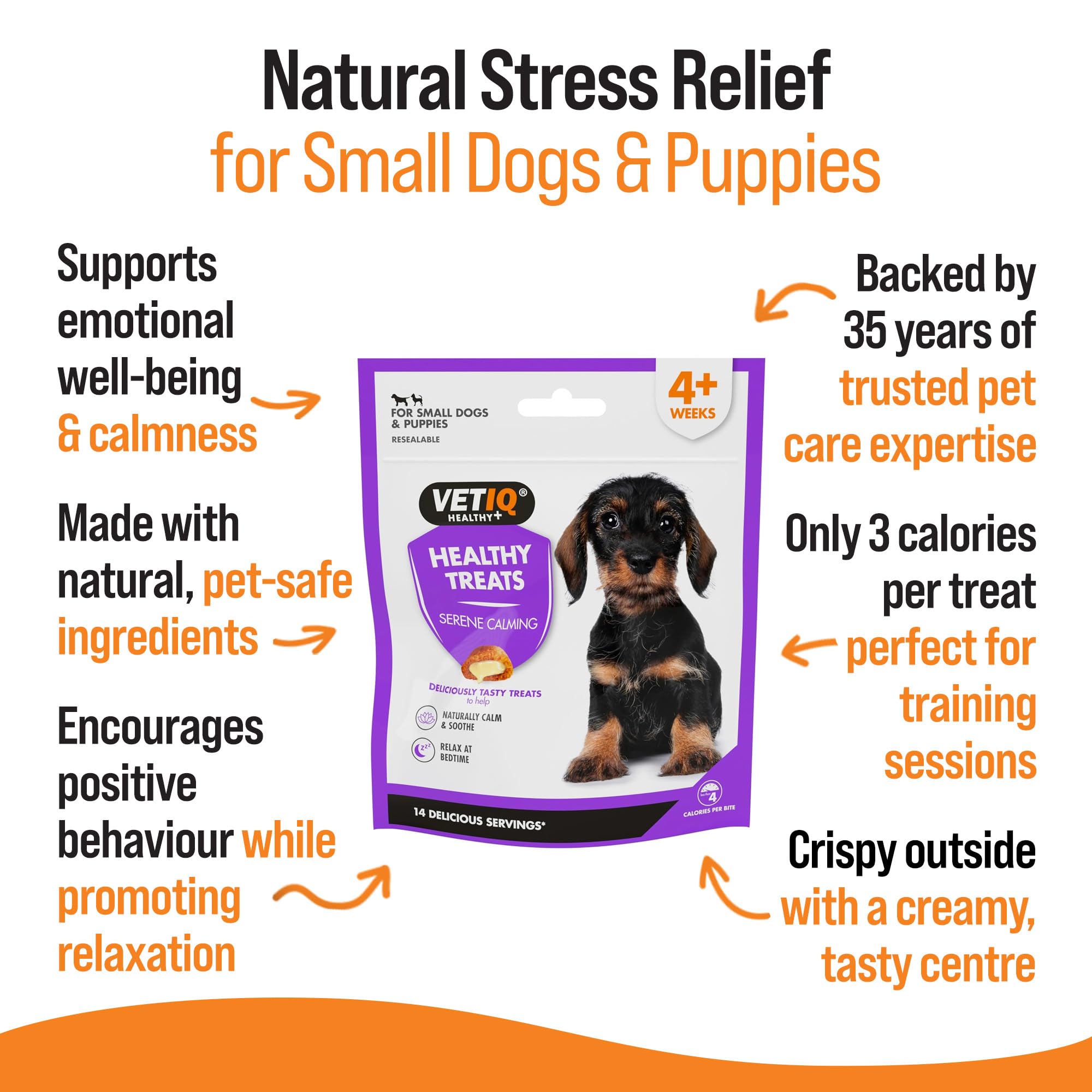 VETIQ Serene Calming Treats - Natural Anxiety Relief for Small Dogs & Puppies | 6 x 50g Bags 2