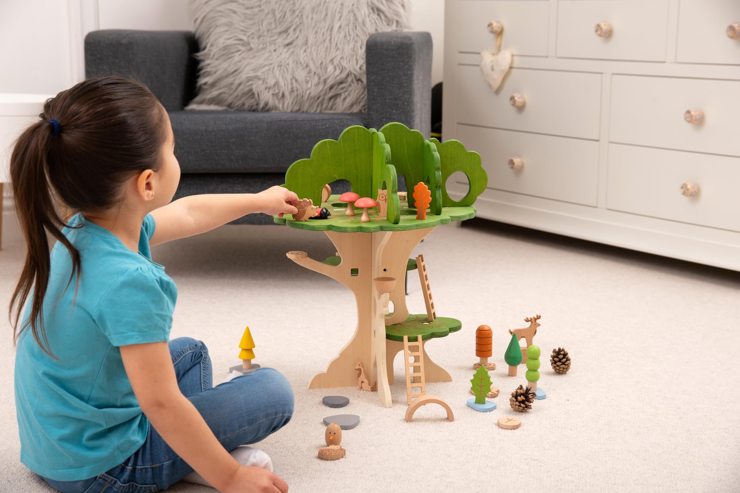 tickit Woodland Trail Tree House - 3-Tier Wooden Playset for Ages 3+ 6