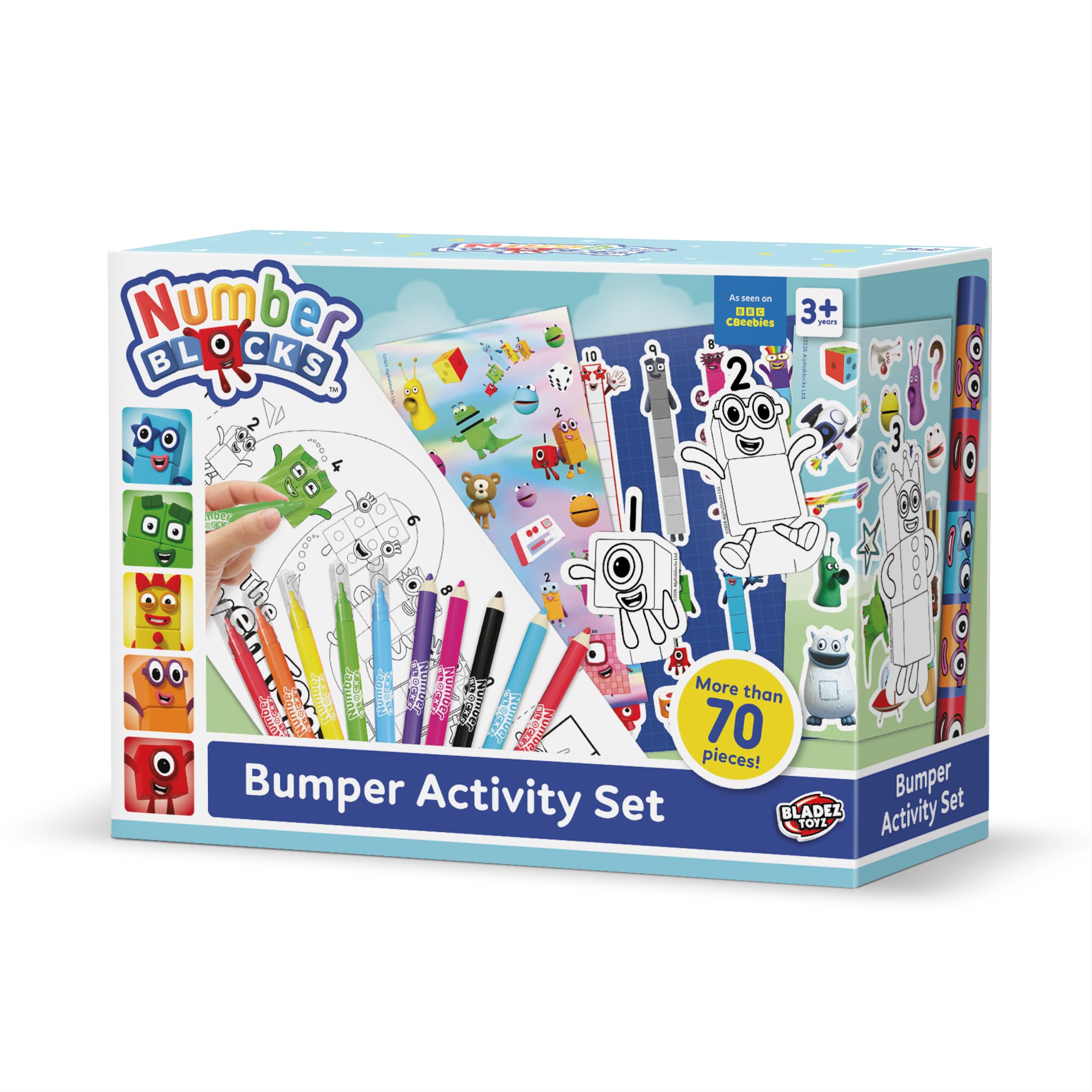 BLADEZ Numberblocks Bumper Activity Set - 70+ Pieces, Ages 3+ | Drawing & Craft Kit 1