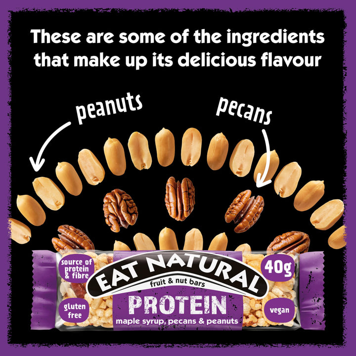 Eat Natural Protein Maple Syrup, Pecans & Peanuts Fruit & Nut Bar (3 x 40g)