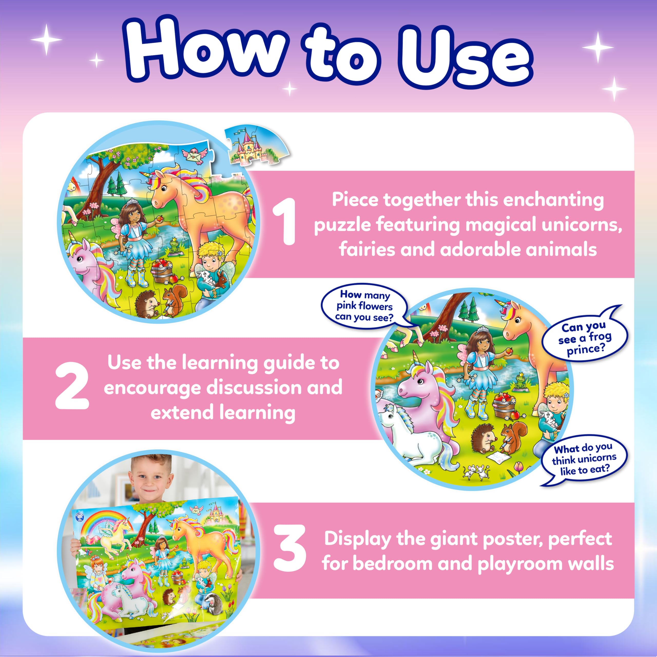 Orchard Toys Unicorn Friends Jigsaw Puzzle - 50 Piece Educational Puzzle for Ages 4+ 6