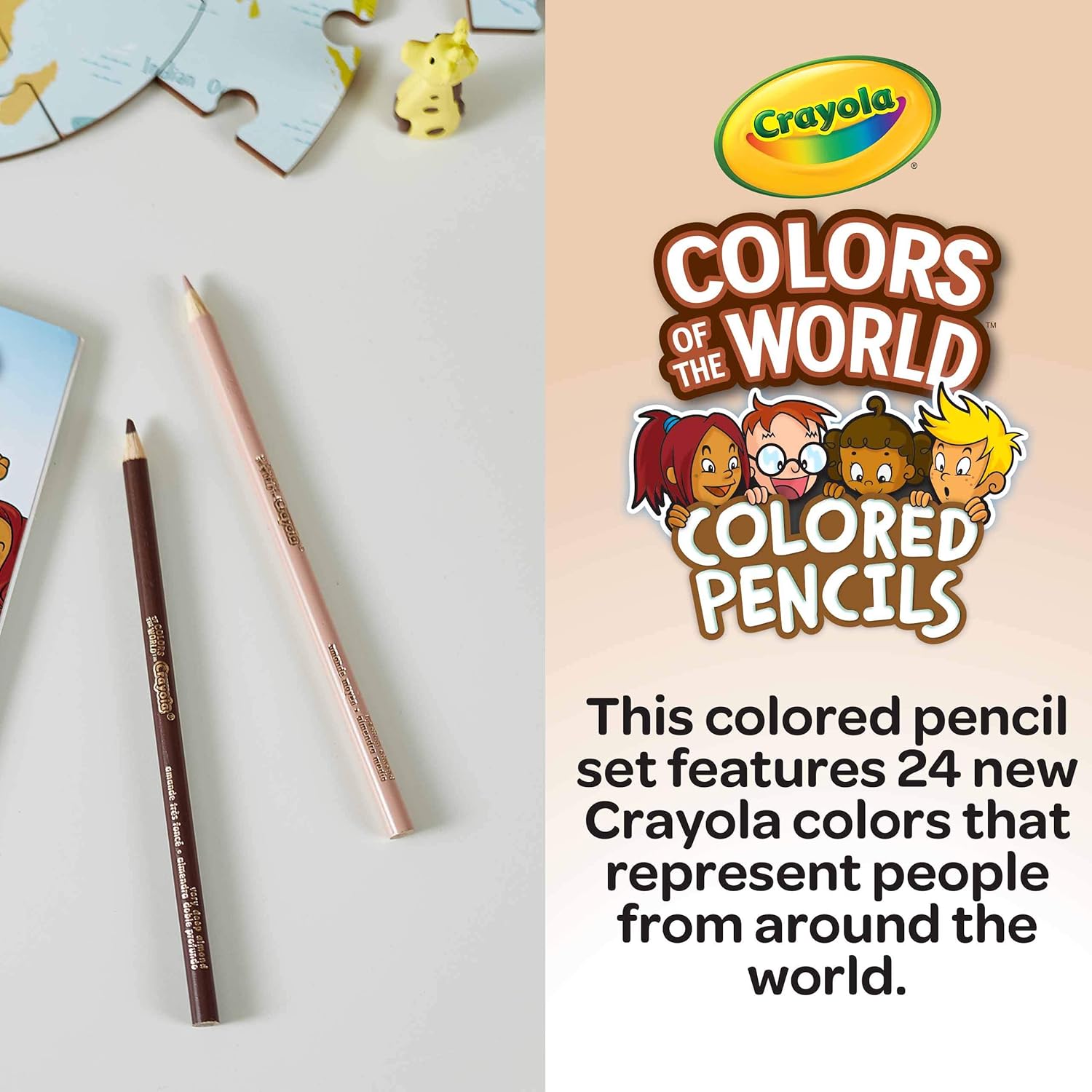 Crayola Colours of the World Coloured Pencils - 24 Multicultural Skin Tone Pencils for Kids 3+ 5
