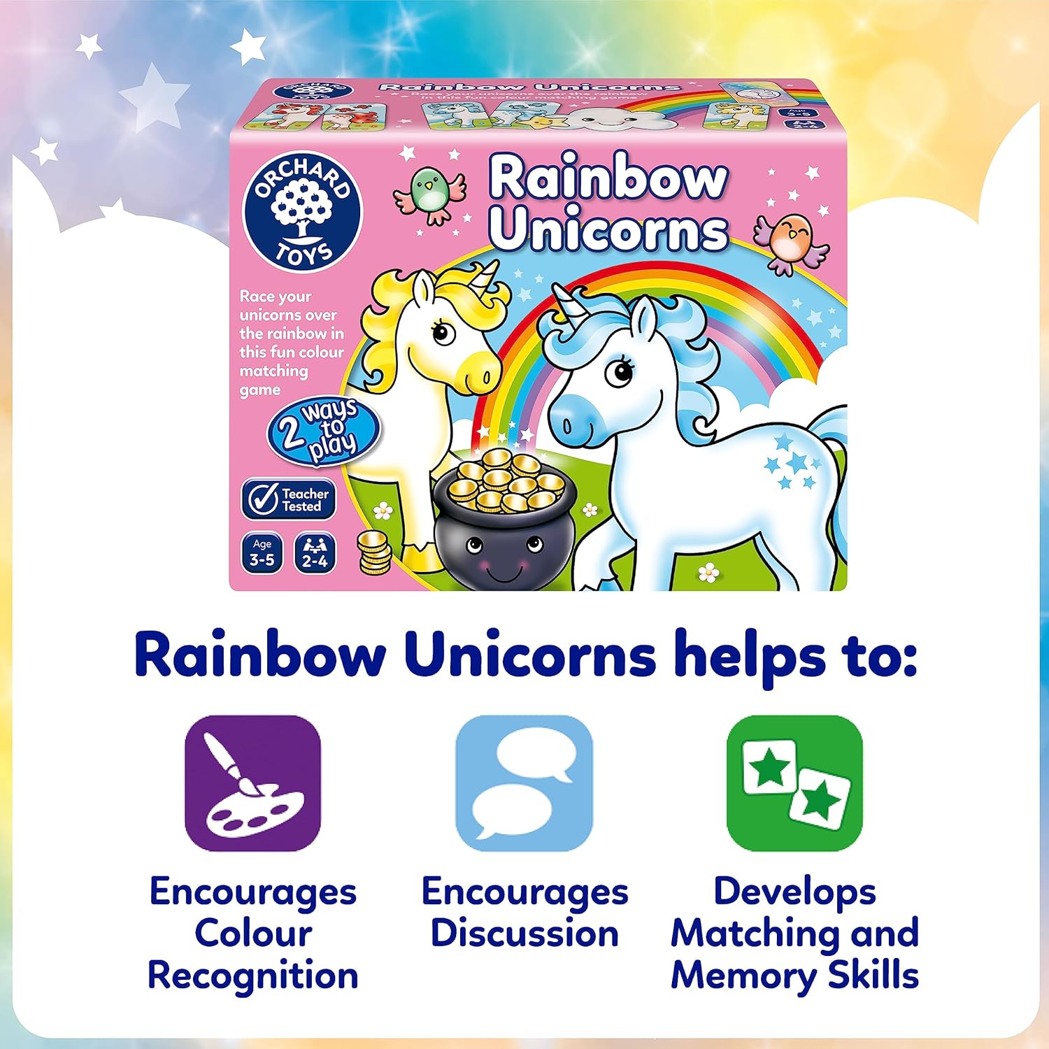 Orchard Toys Rainbow Unicorns Memory Matching Game 3