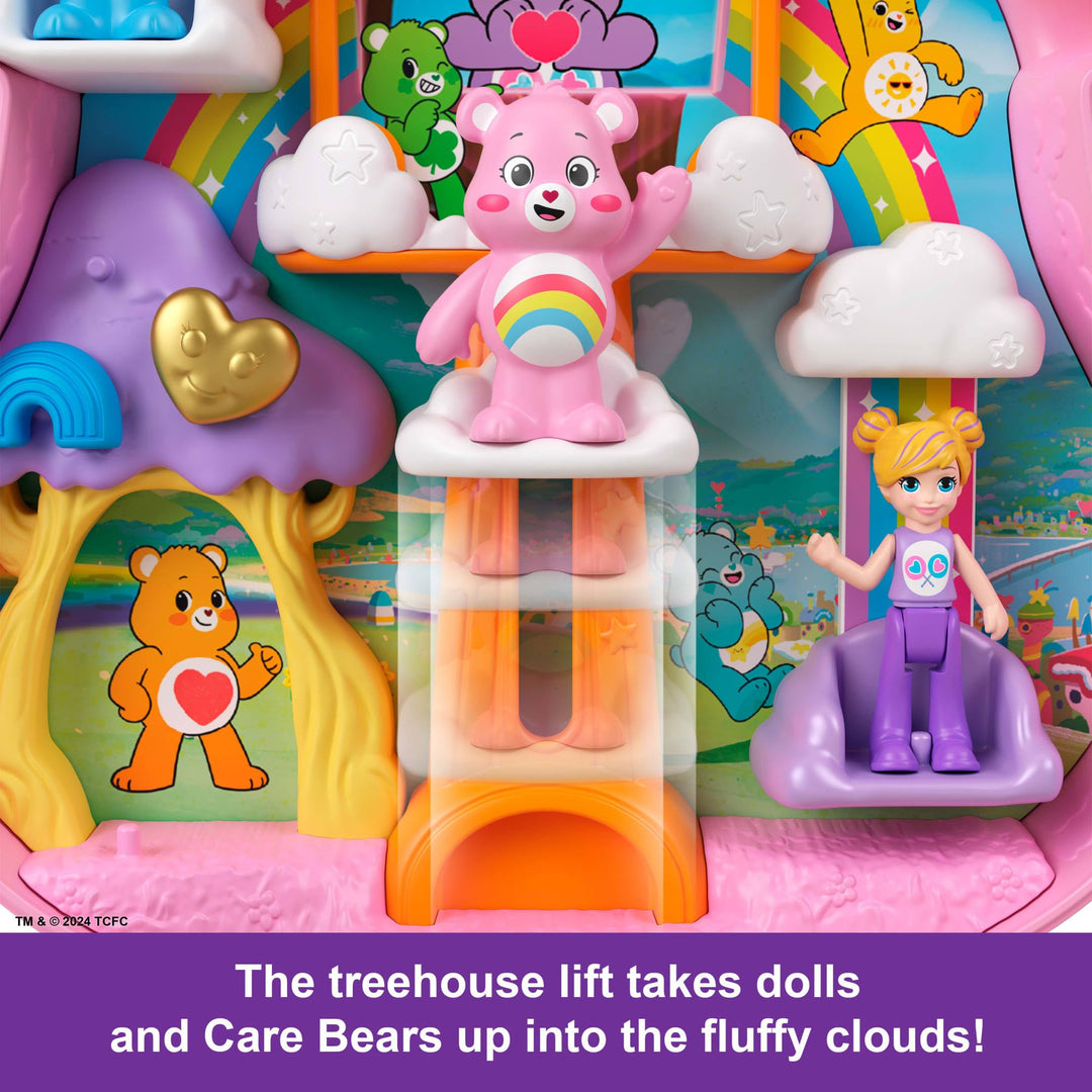 Polly Pocket x Care Bears Playset - Compact with Dolls, Car & Accessories