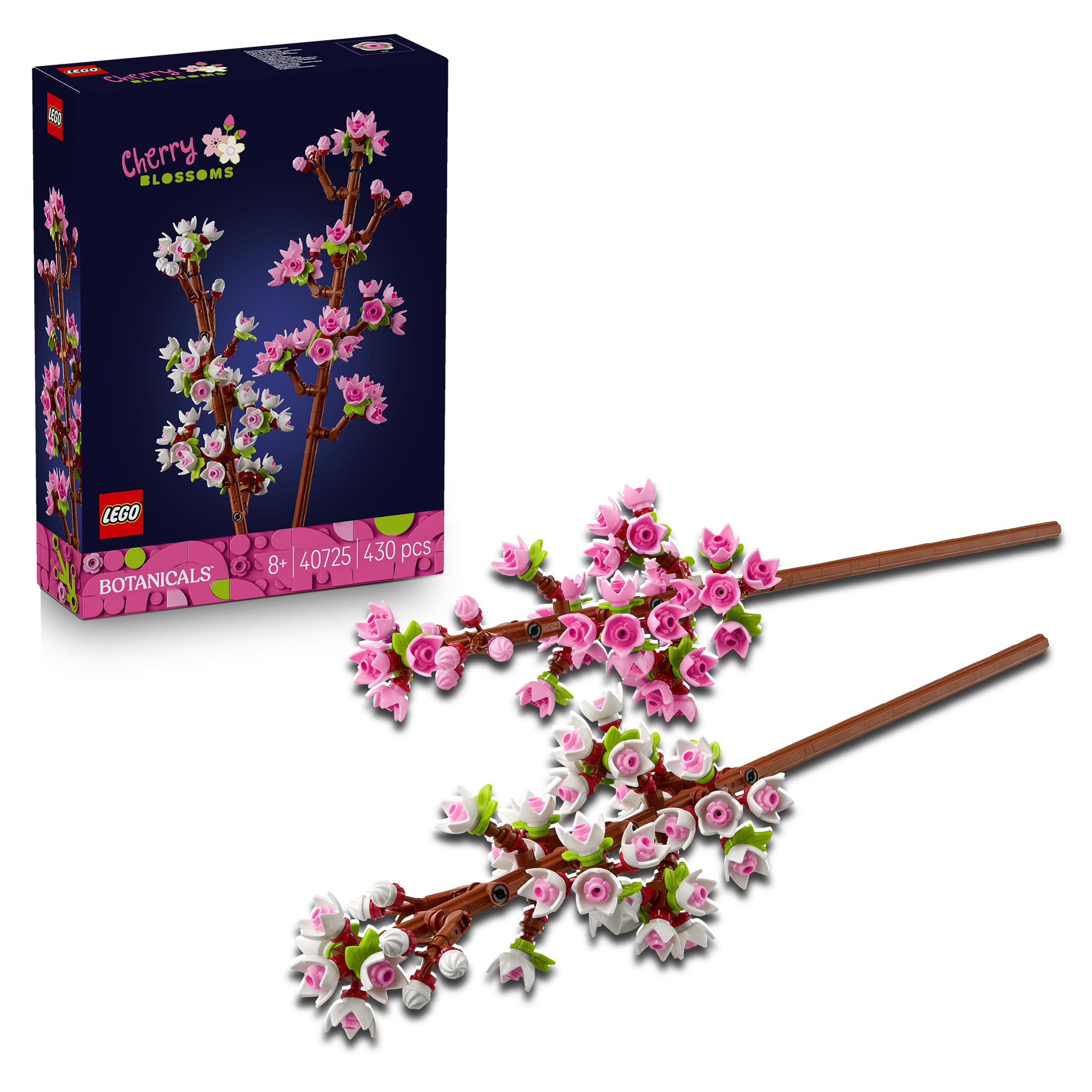 LEGO Botanicals Cherry Blossoms Building Set 40725 | Customizable Faux Flowers for Ages 8+ 1