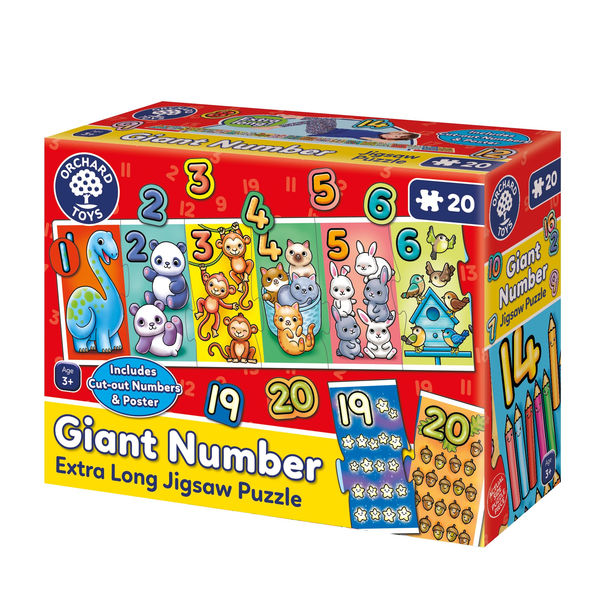 Orchard Toys Giant Number Puzzle - Educational 1-20 Jigsaw for Kids Ages 3+ 8