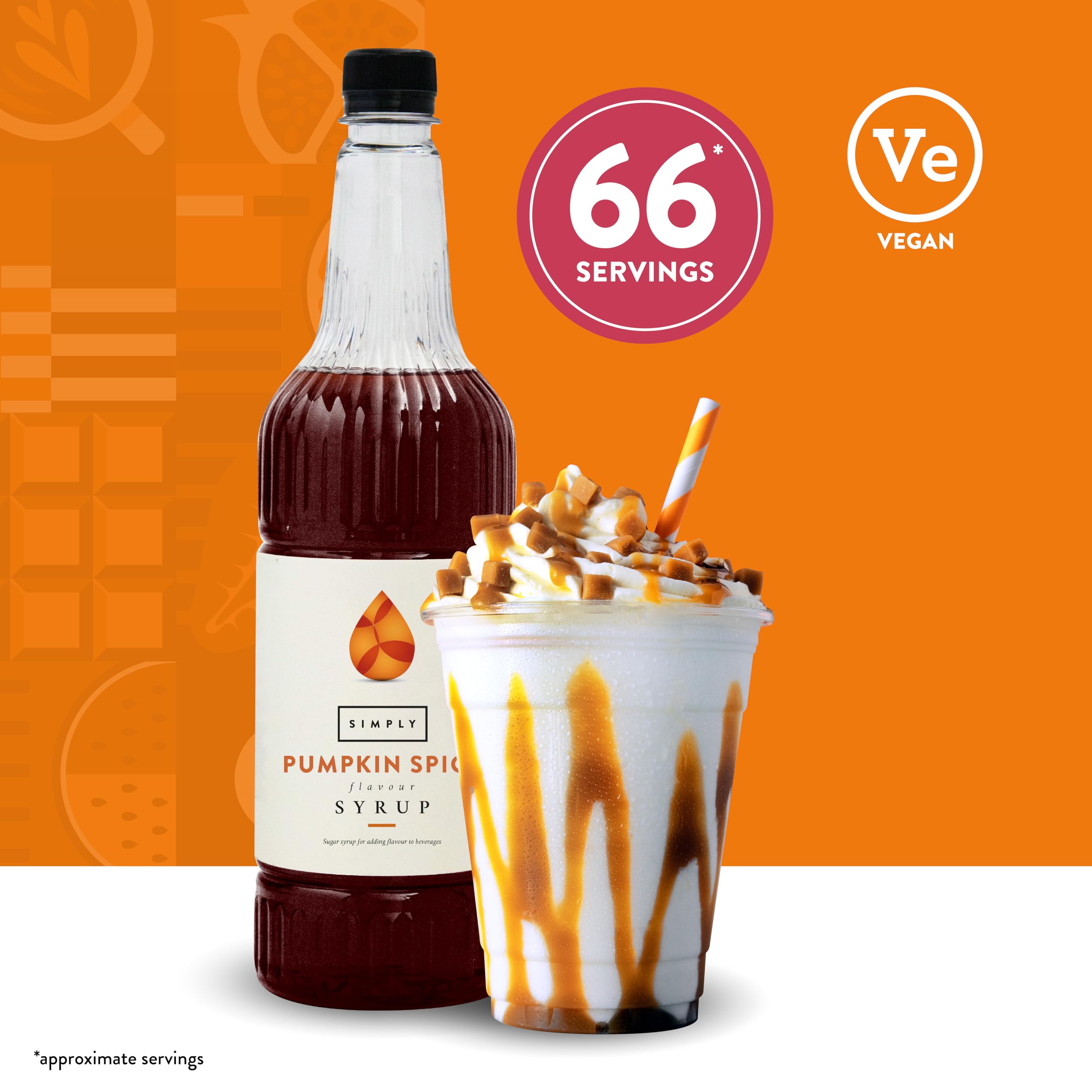 Simply Pumpkin Spice Syrup - Vegan & Nut Free Flavoured Syrup for Coffee, Cocktails, Baking 1L 6