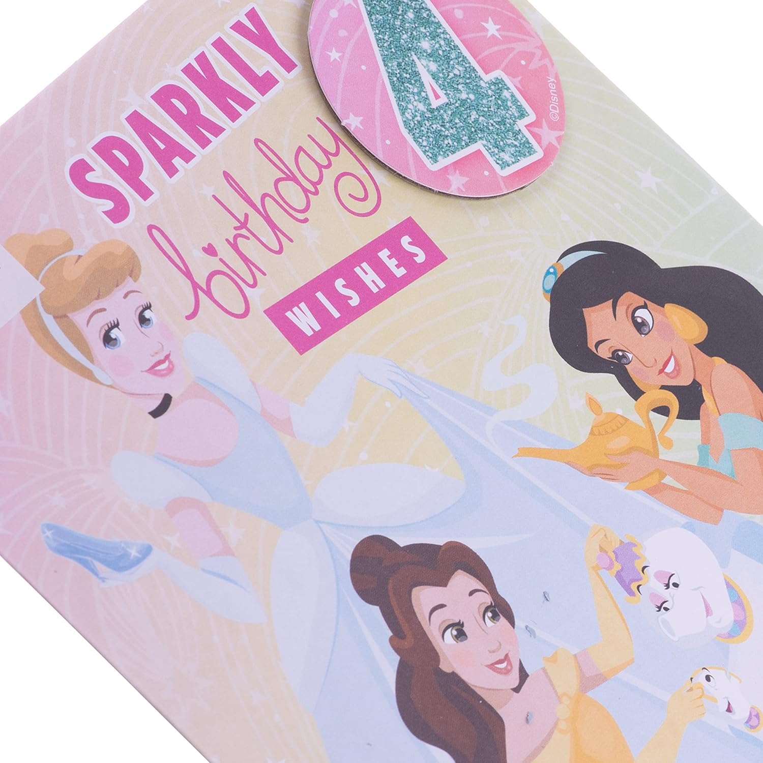 Hallmark 4th birthday Card - Disney Princess Design 3