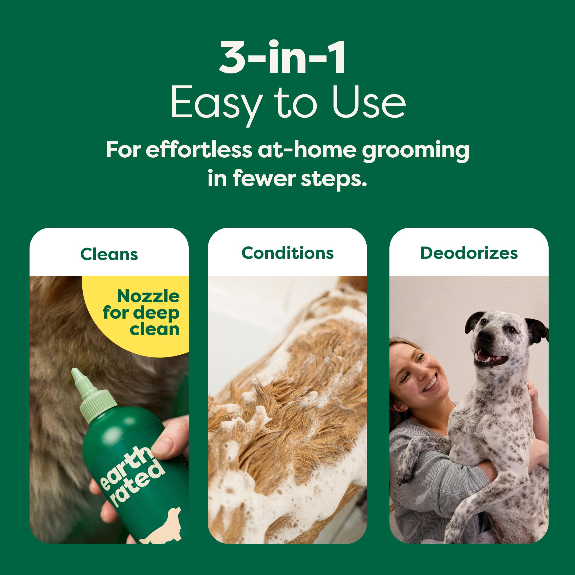 Earth Rated 3-in-1 Deshedding Dog Shampoo and Conditioner with Jojoba Oil | White Tea & Basil Scent | 473ml 6